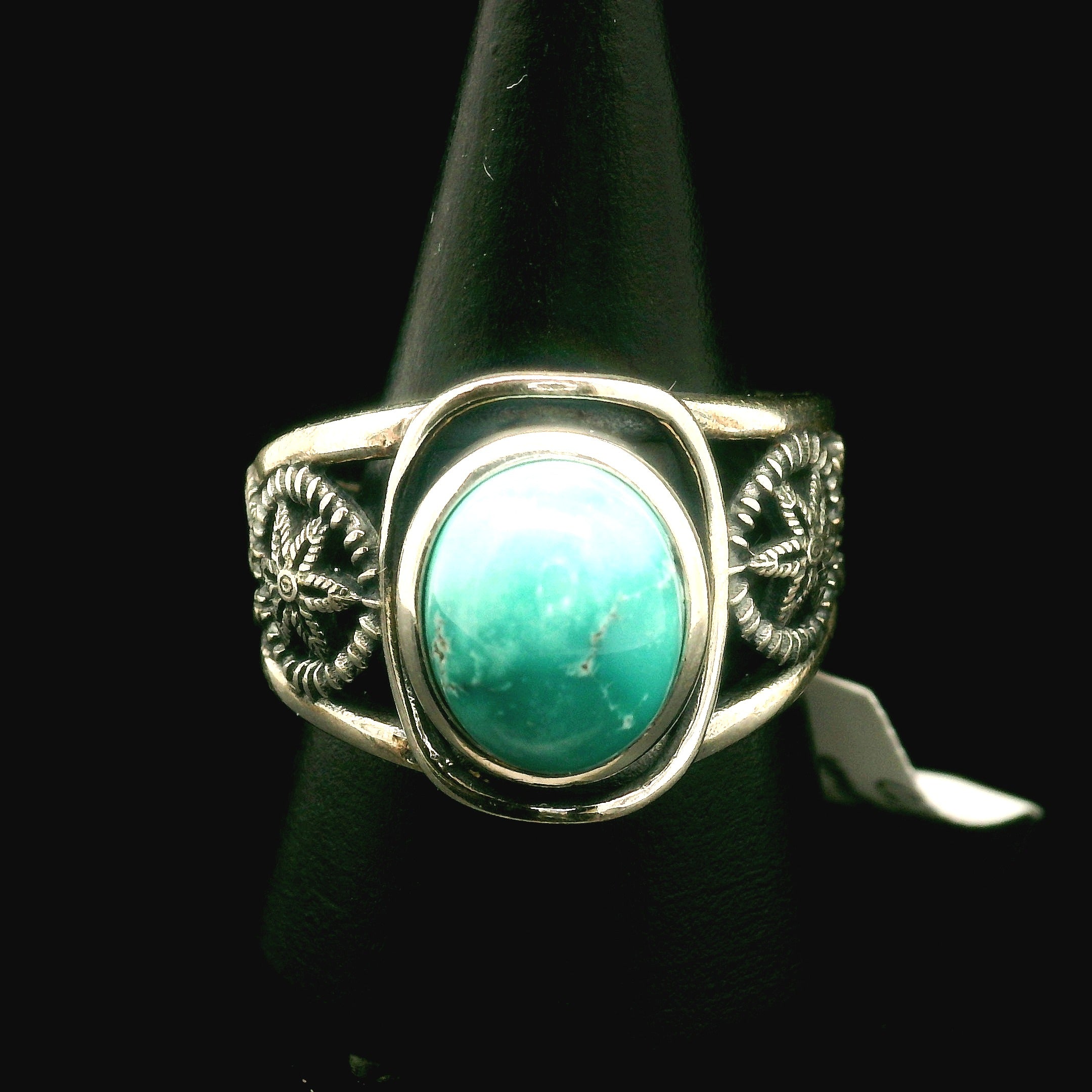 Turquoise Dream Catcher Cuff Ring for Good Luck, Prosperity and Protection