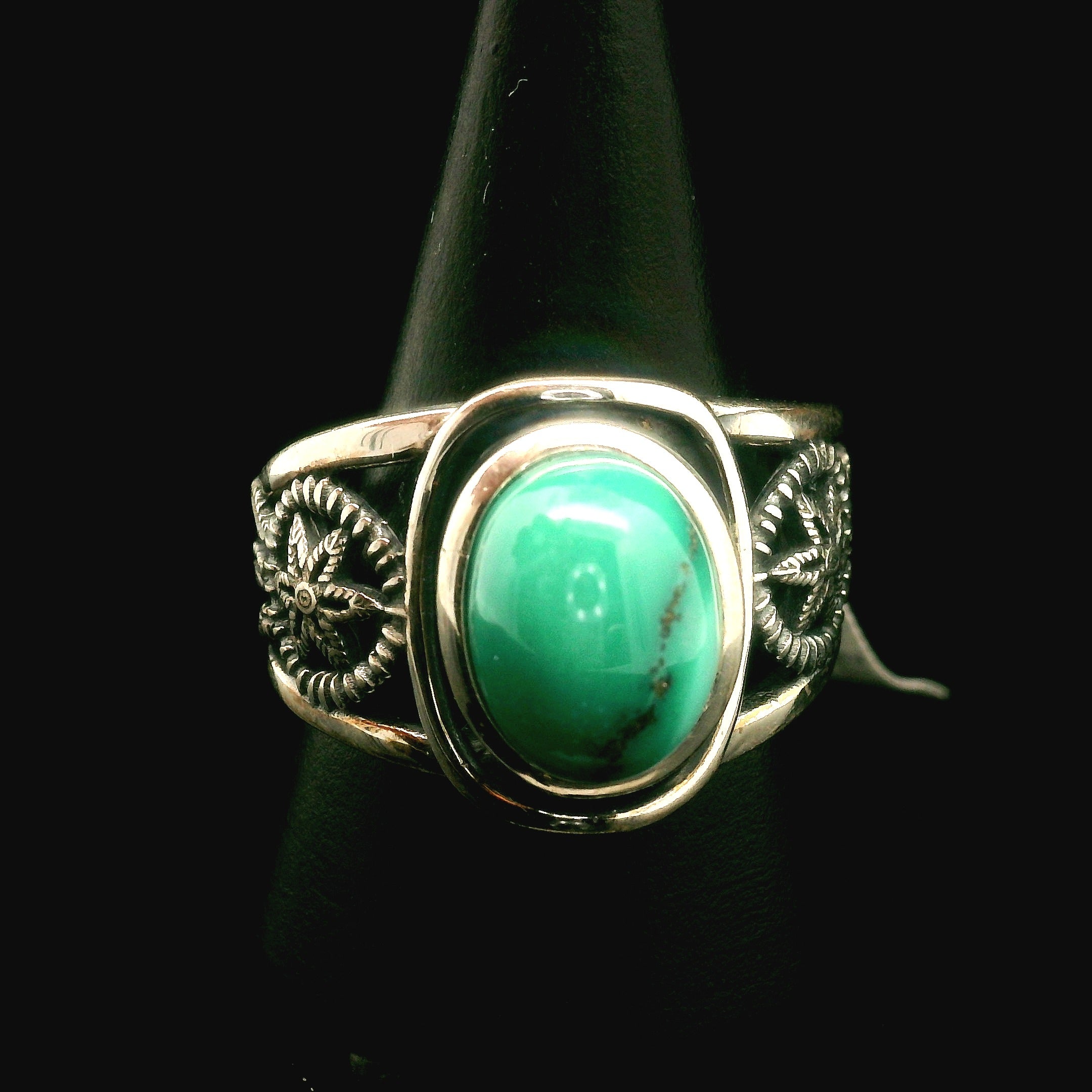 Turquoise Dream Catcher Cuff Ring for Good Luck, Prosperity and Protection
