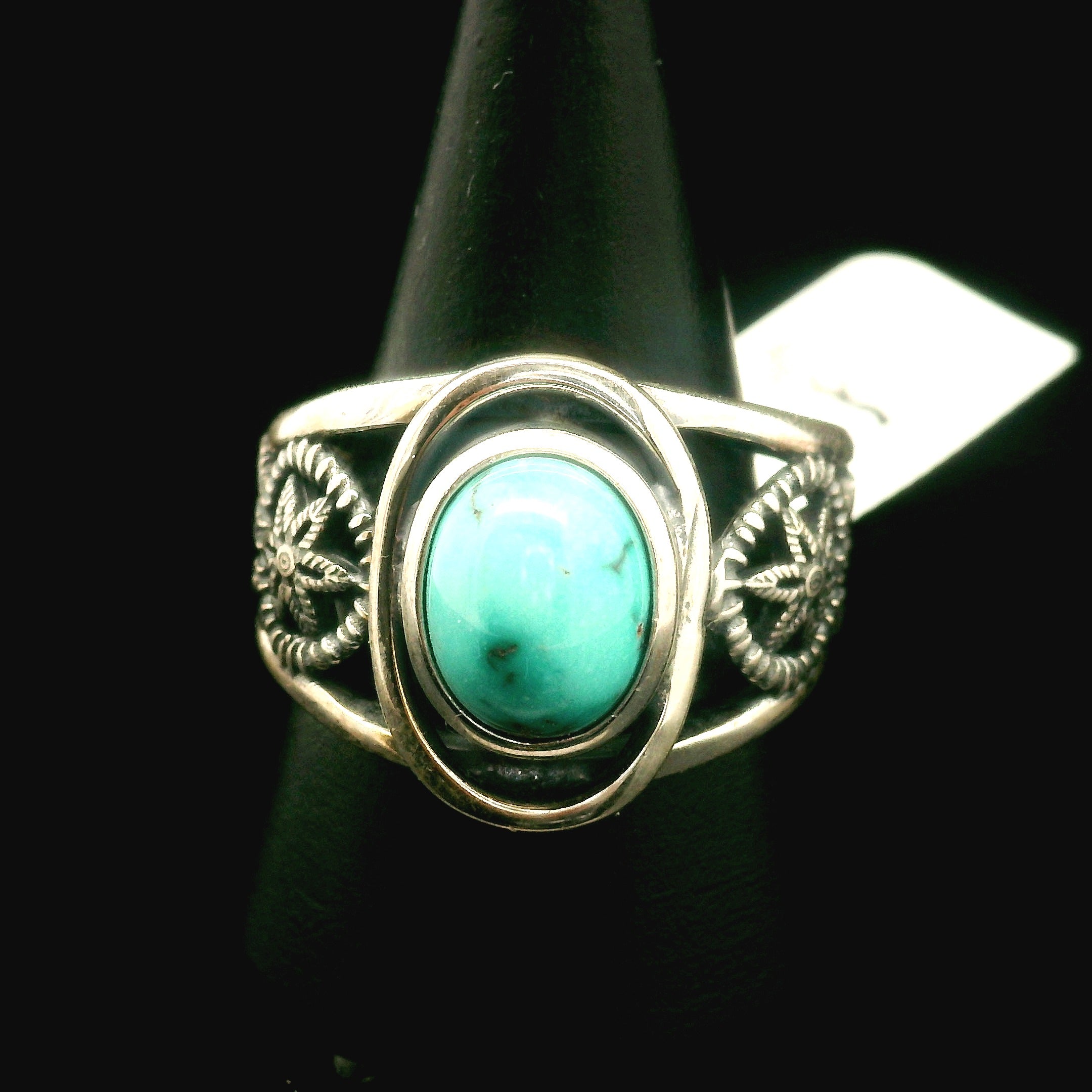 Turquoise Dream Catcher Cuff Ring for Good Luck, Prosperity and Protection