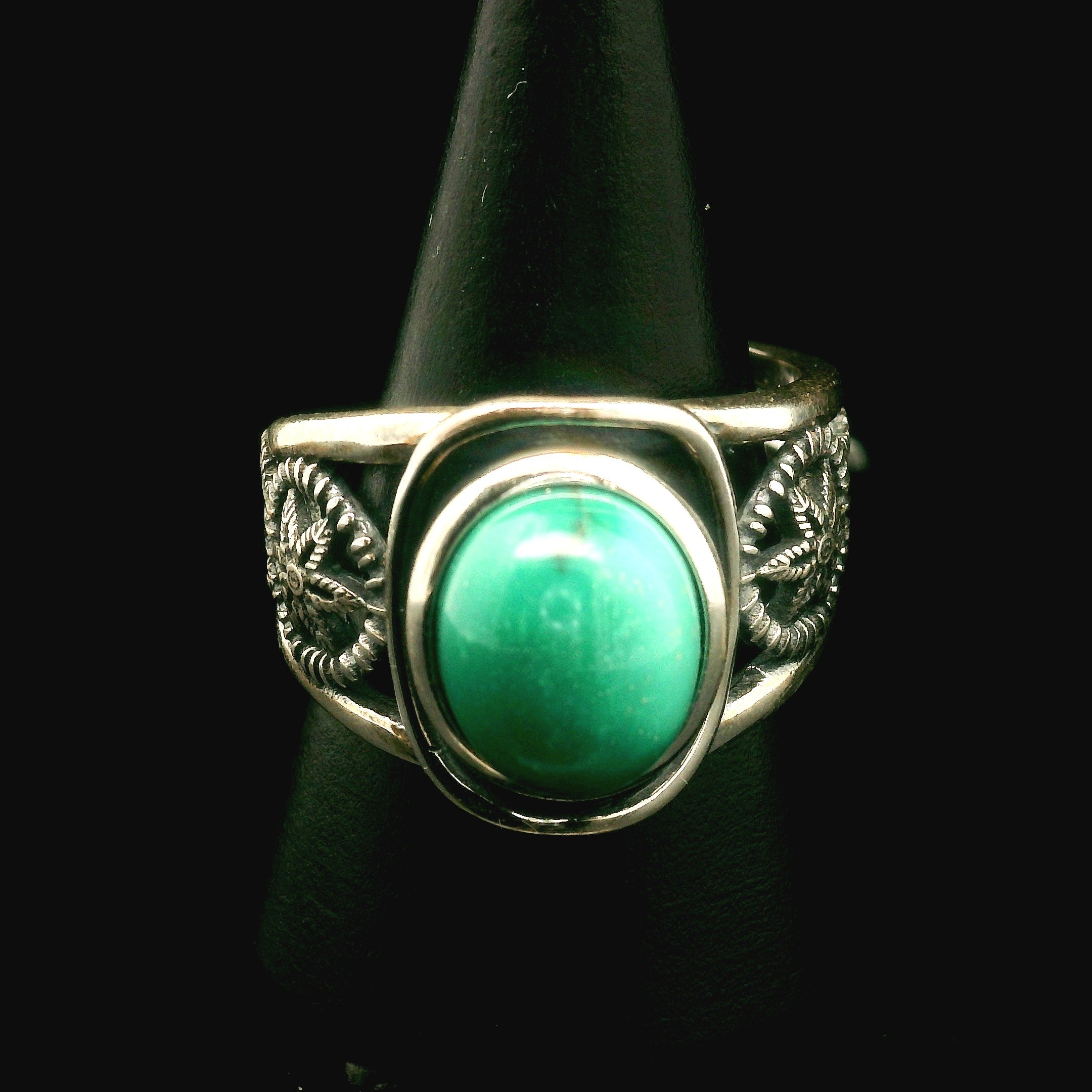 Turquoise Dream Catcher Cuff Ring for Good Luck, Prosperity and Protection