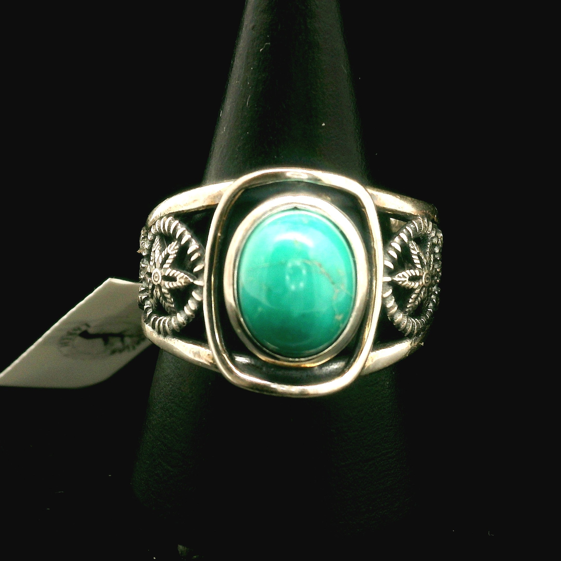 Turquoise Dream Catcher Cuff Ring for Good Luck, Prosperity and Protection
