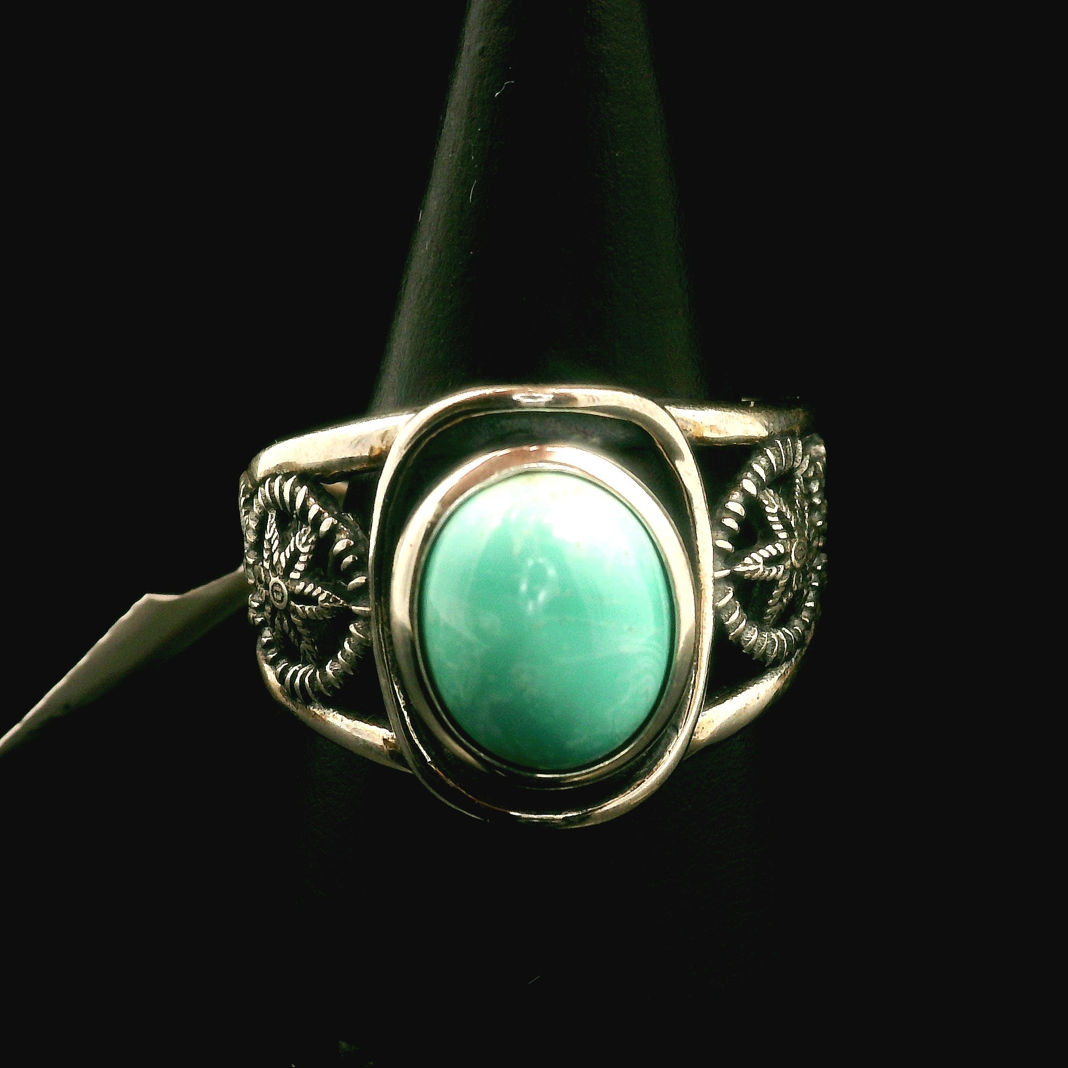 Turquoise Dream Catcher Cuff Ring for Good Luck, Prosperity and Protection