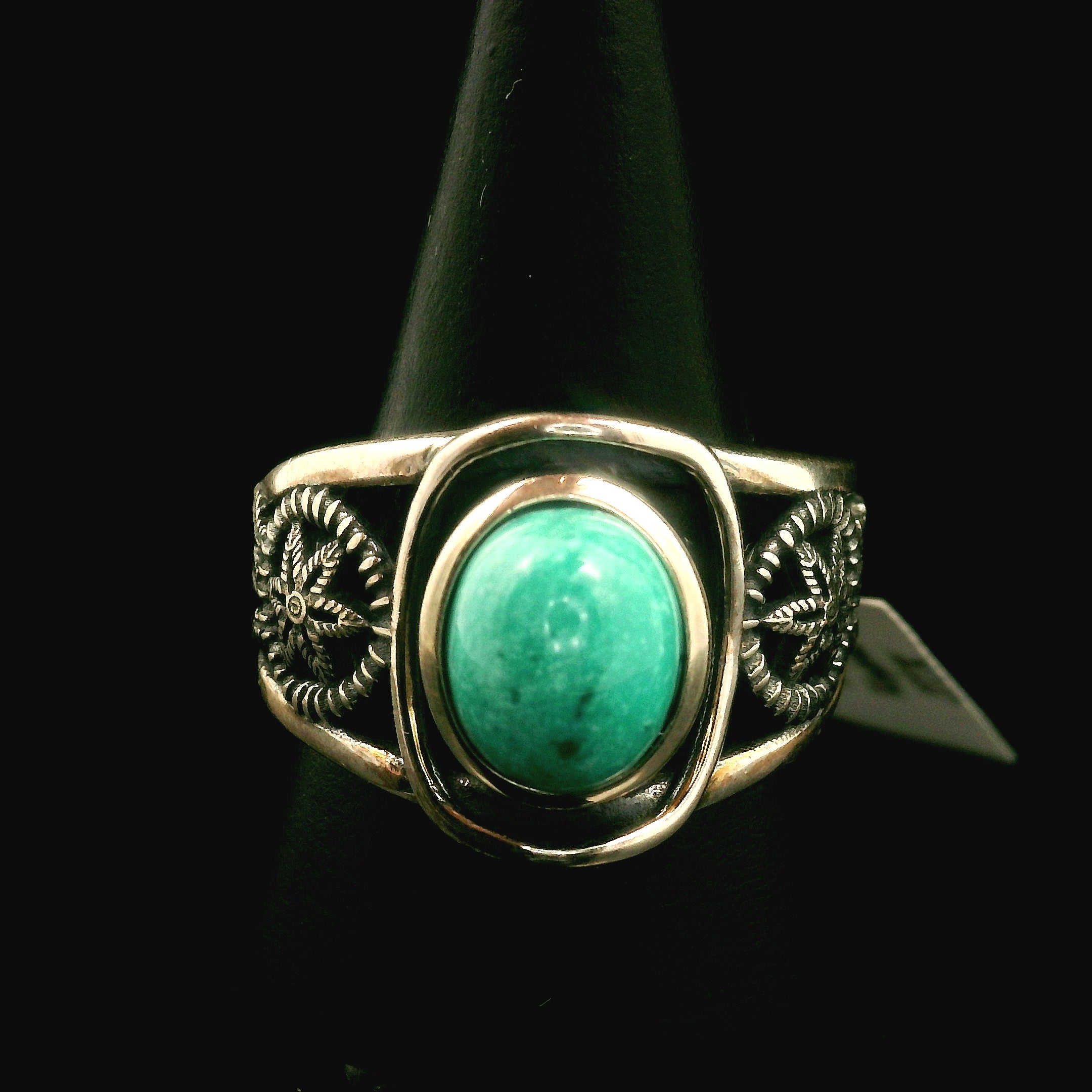 Turquoise Dream Catcher Cuff Ring for Good Luck, Prosperity and Protection