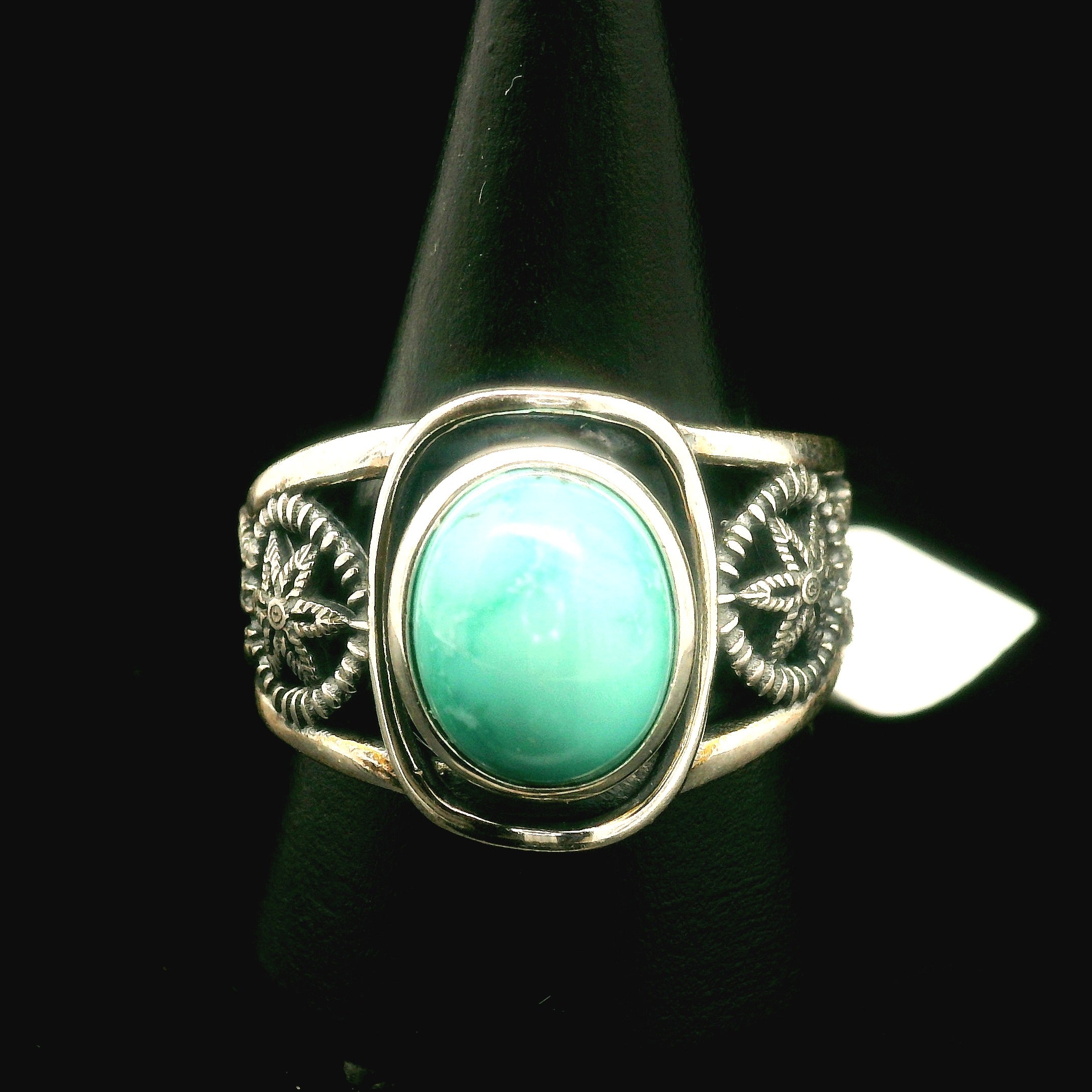 Turquoise Dream Catcher Cuff Ring for Good Luck, Prosperity and Protection