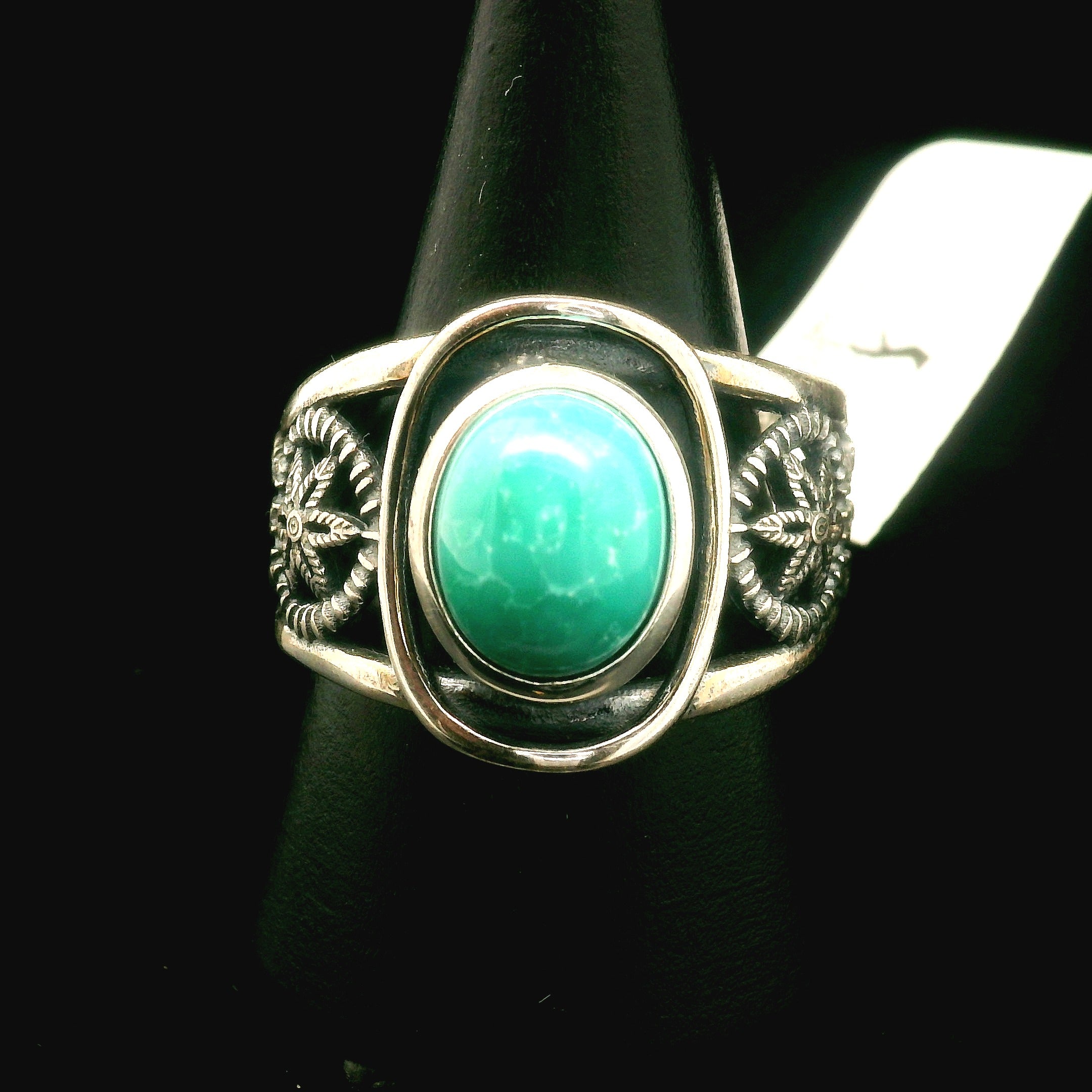 Turquoise Dream Catcher Cuff Ring for Good Luck, Prosperity and Protection