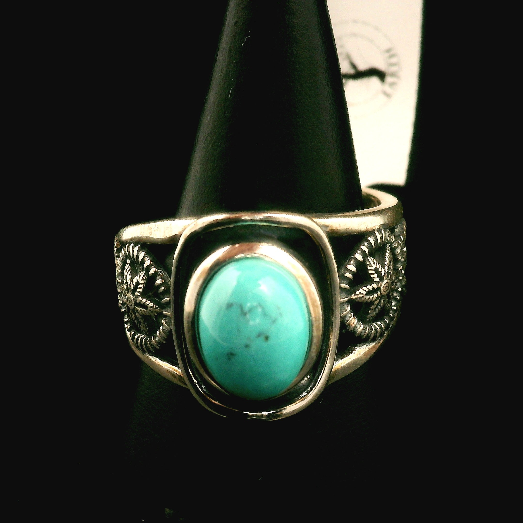 Turquoise Dream Catcher Cuff Ring for Good Luck, Prosperity and Protection