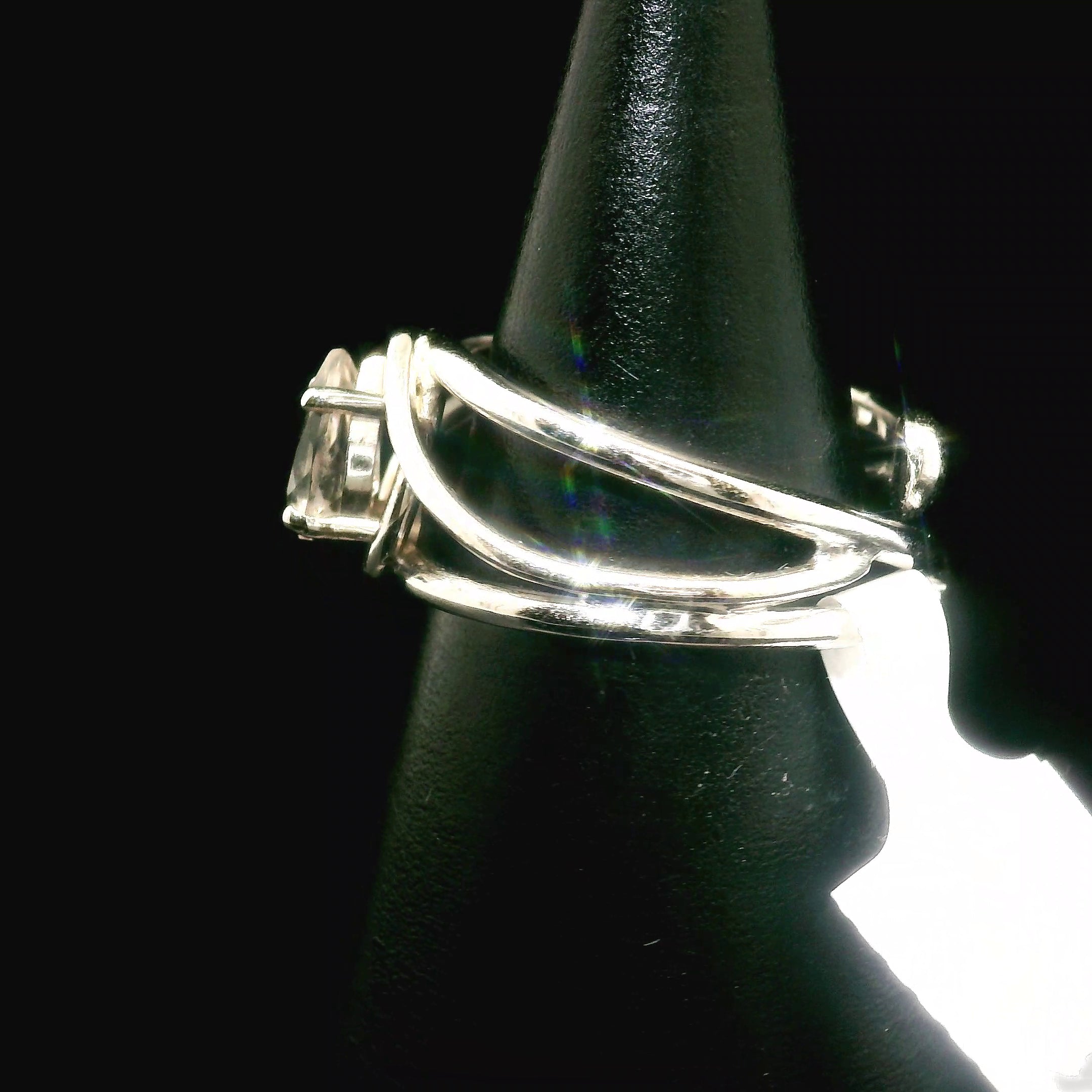 Pink Fire Covellite in Quartz Midi Finger Cuff Adjustable Ring .925 Silver (Gem Grade) for Spiritual Evolution and Energy Flow