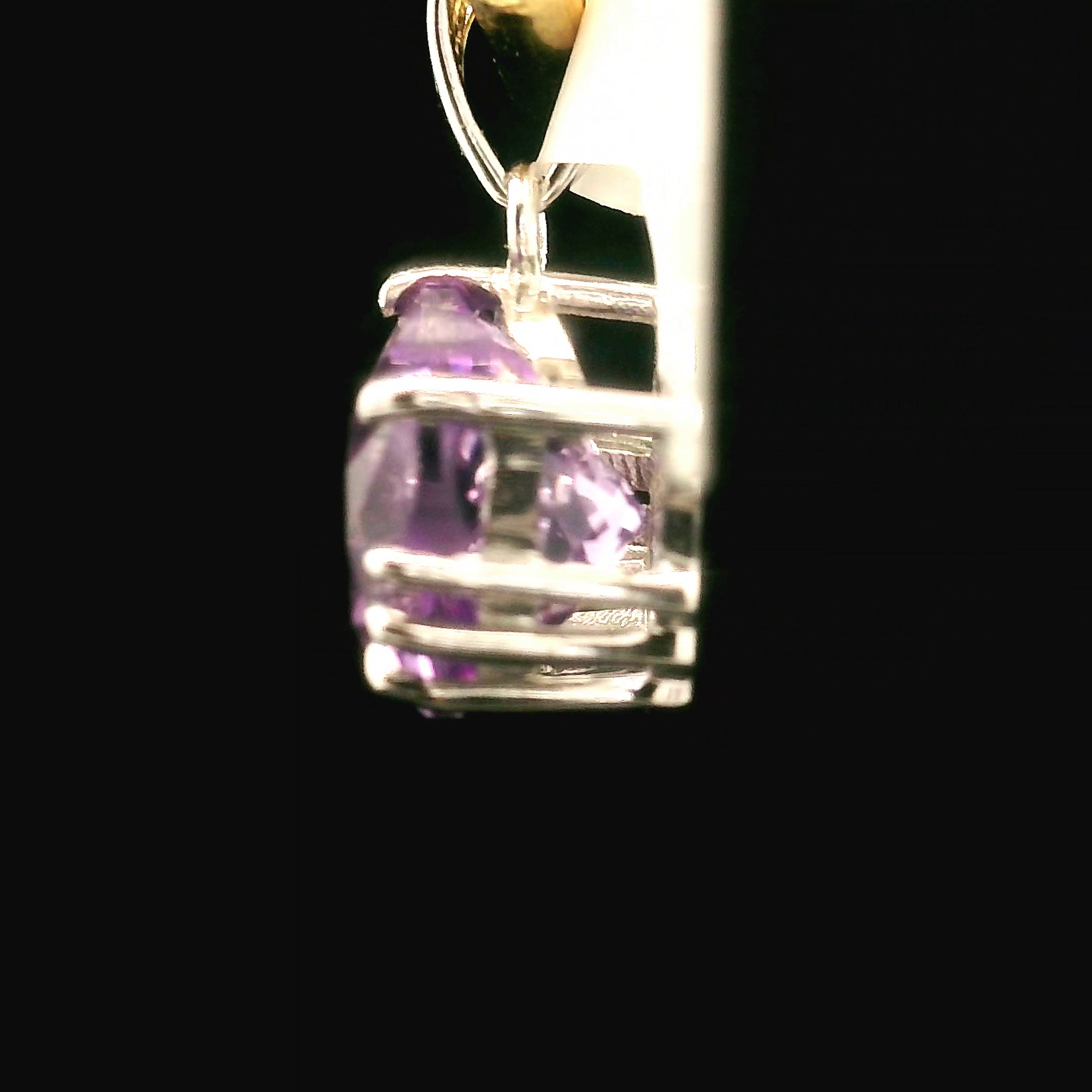 Double Cat Faceted Pendant .925 Silver