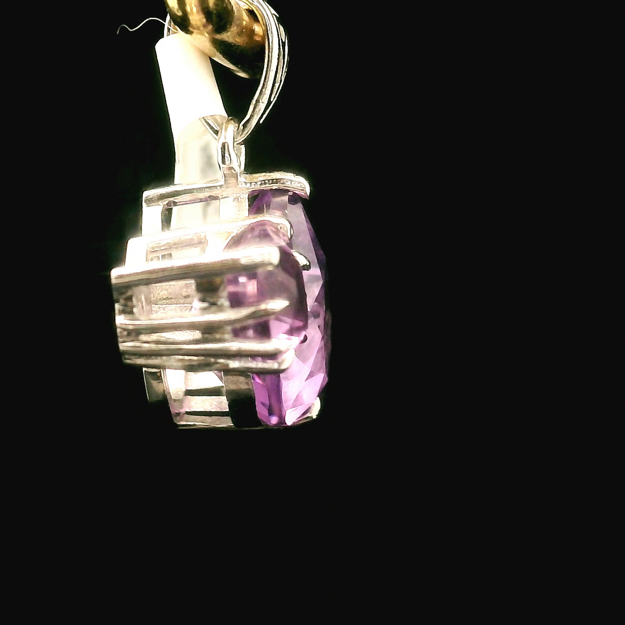 Double Cat Faceted Pendant .925 Silver