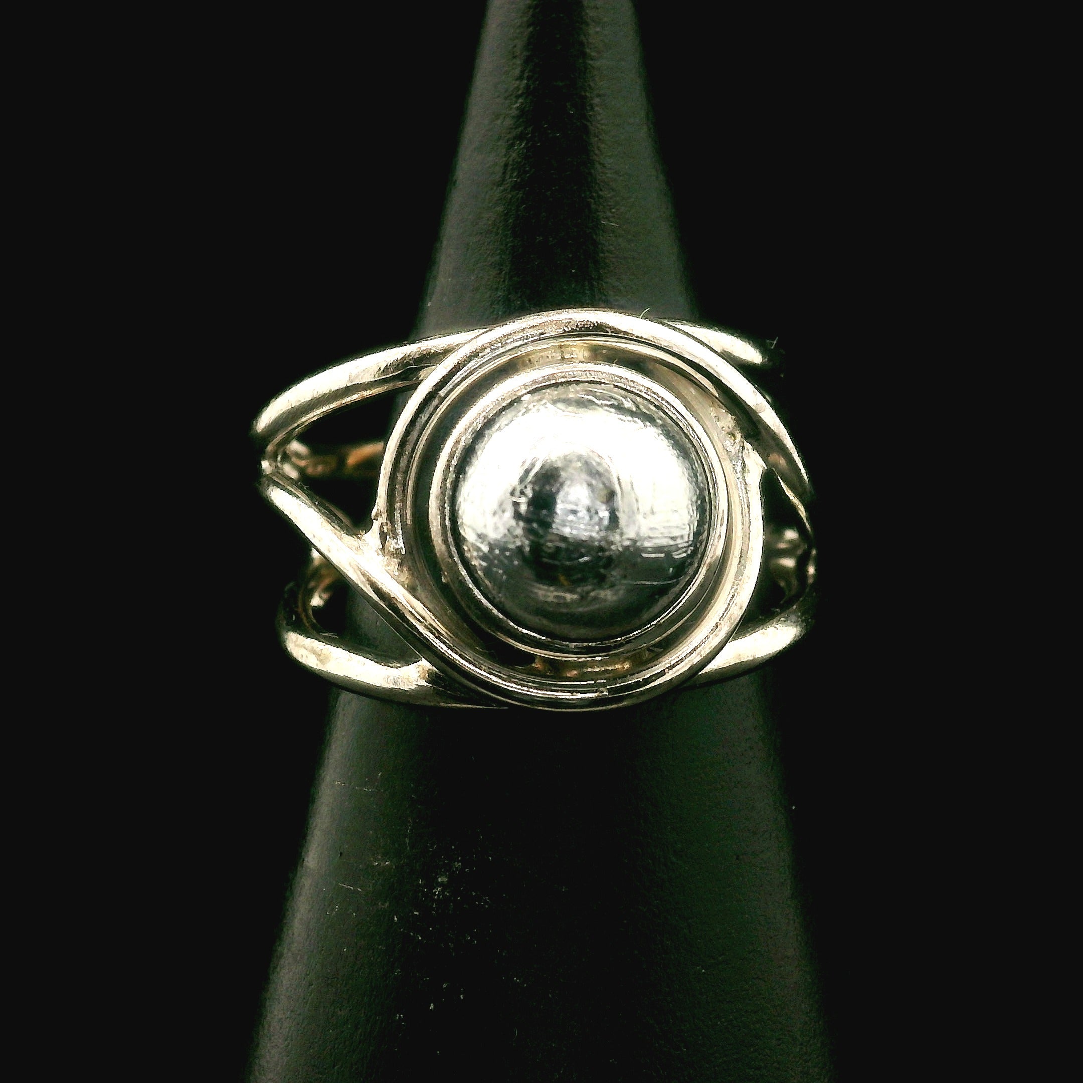 Swedish Muonionalusta Meteorite Cuff Ring Adjustable Ring .925 Silver for Spiritual Awakening and Multidimensional Awareness