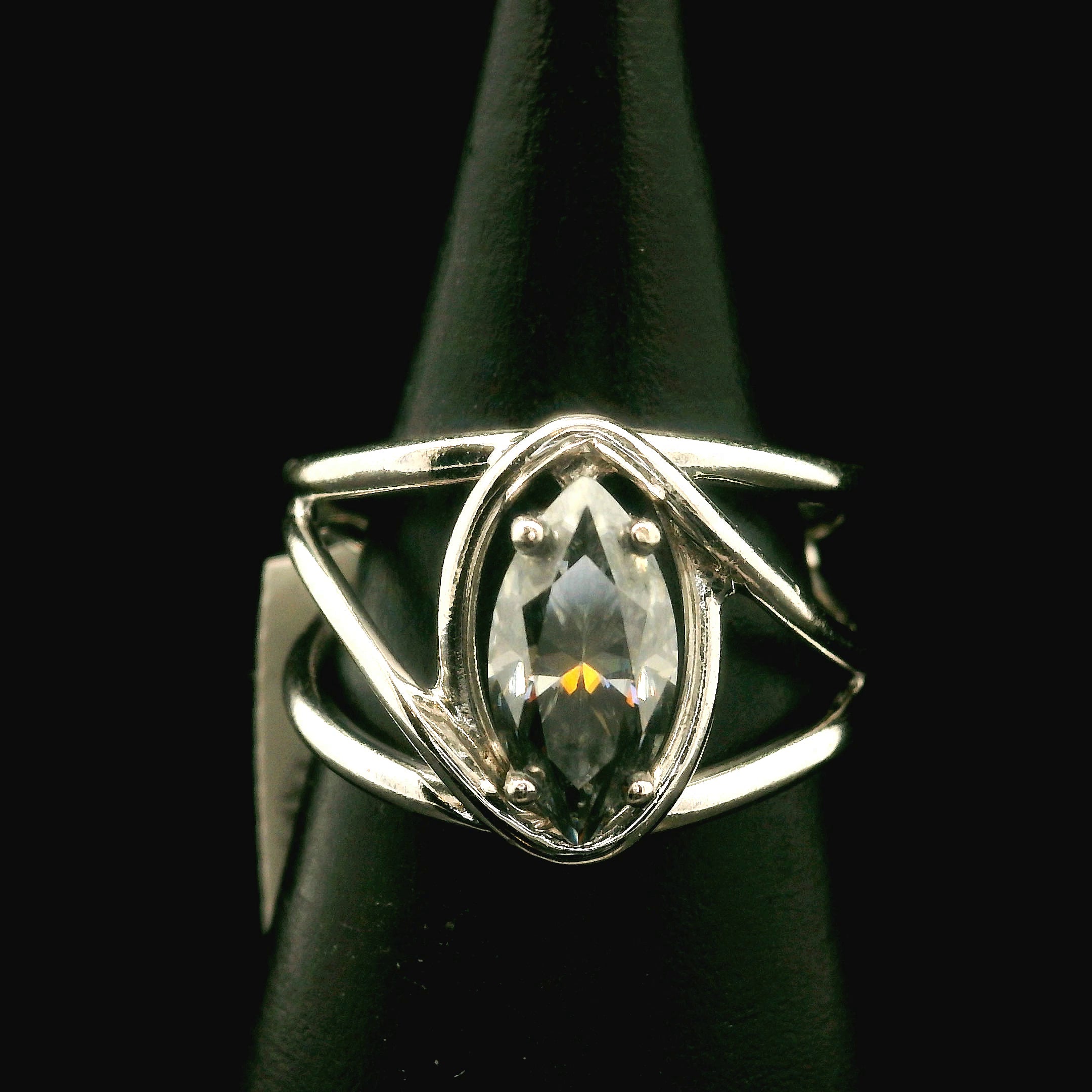 Smokey Moissanite Adjustable Midi Cuff Ring .925 Silver for Enlightenment, Inner Peace & Spiritual Transformation