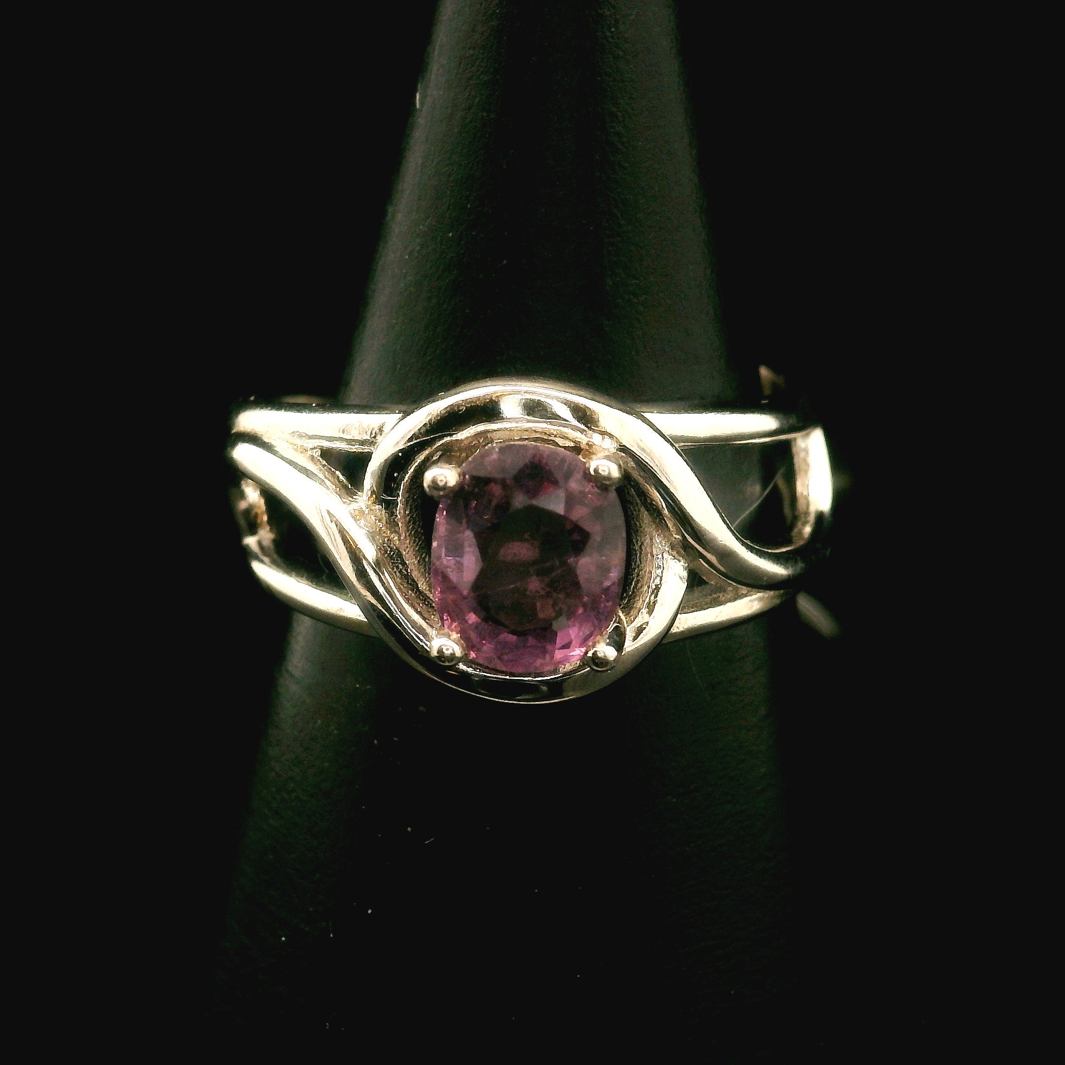 Spinel Cuff Ring .925 Silver for Emotional Healing, Love, Loyalty & Motivation