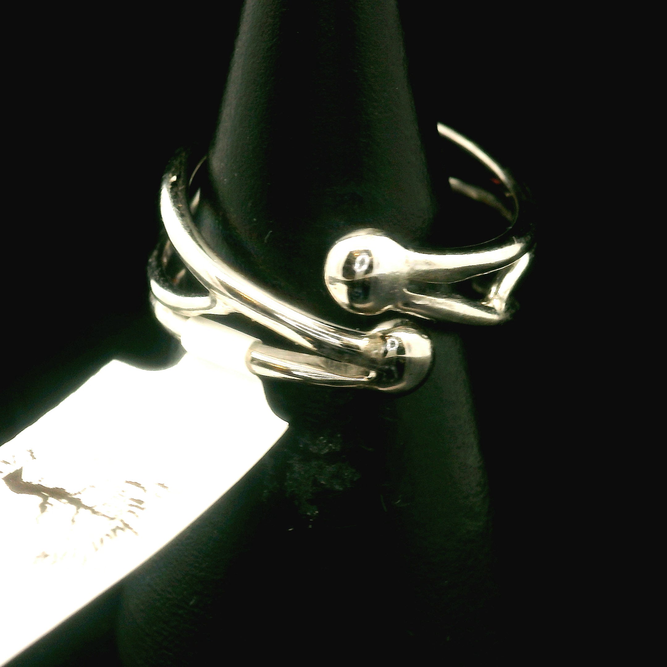 Sol Zircon Cuff Ring .925 Silver for Determination, Organization & Transformation