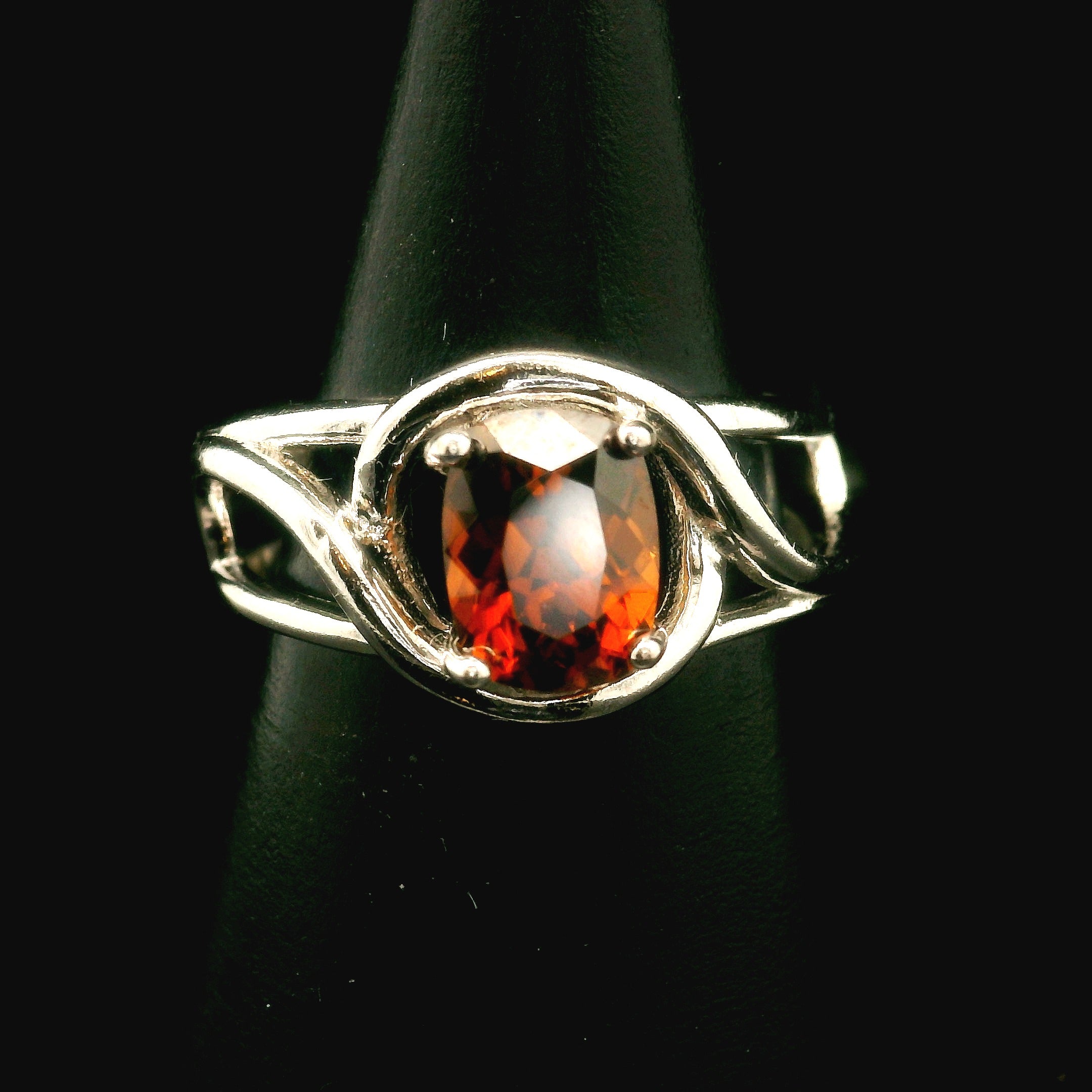 Sol Zircon Cuff Ring .925 Silver for Determination, Organization & Transformation