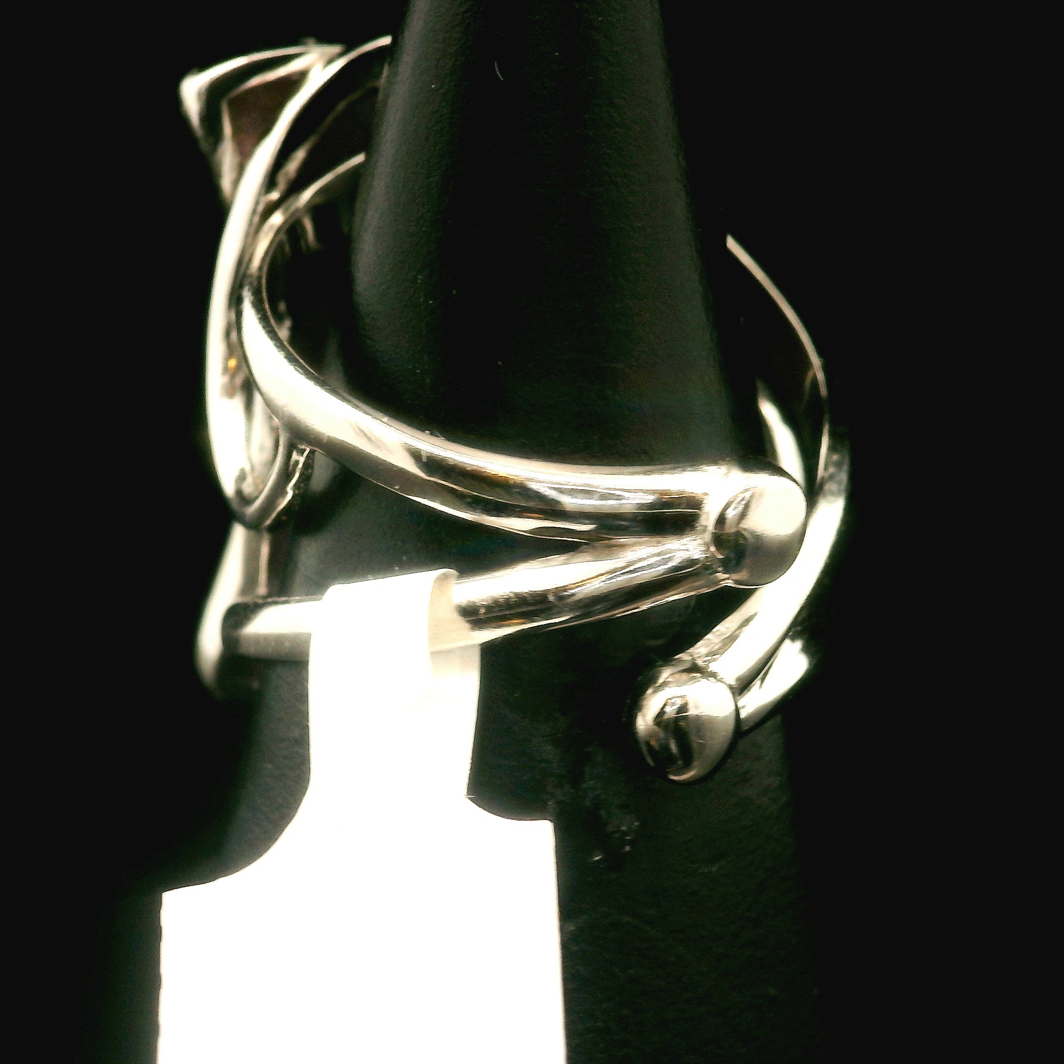 Atlantisite Stichtite in Serpentine Finger Cuff Adjustable Ring .925 Silver with Rhodium Plating for Emotional Maturity, Inner Peace and Improved Self Esteem