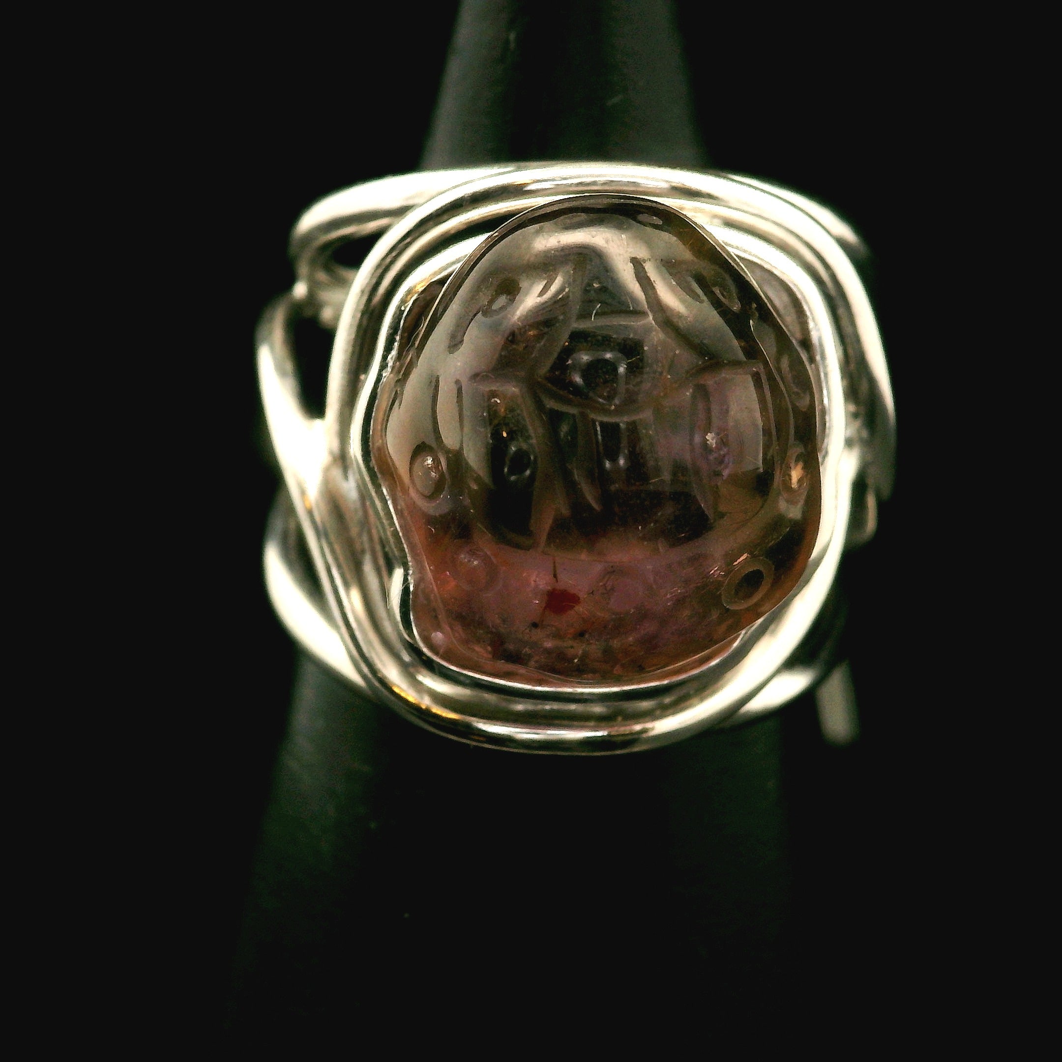 Super 7 Money Toad Cuff Ring .925 Silver for Awakening your Gifts and Creating your Dream Life