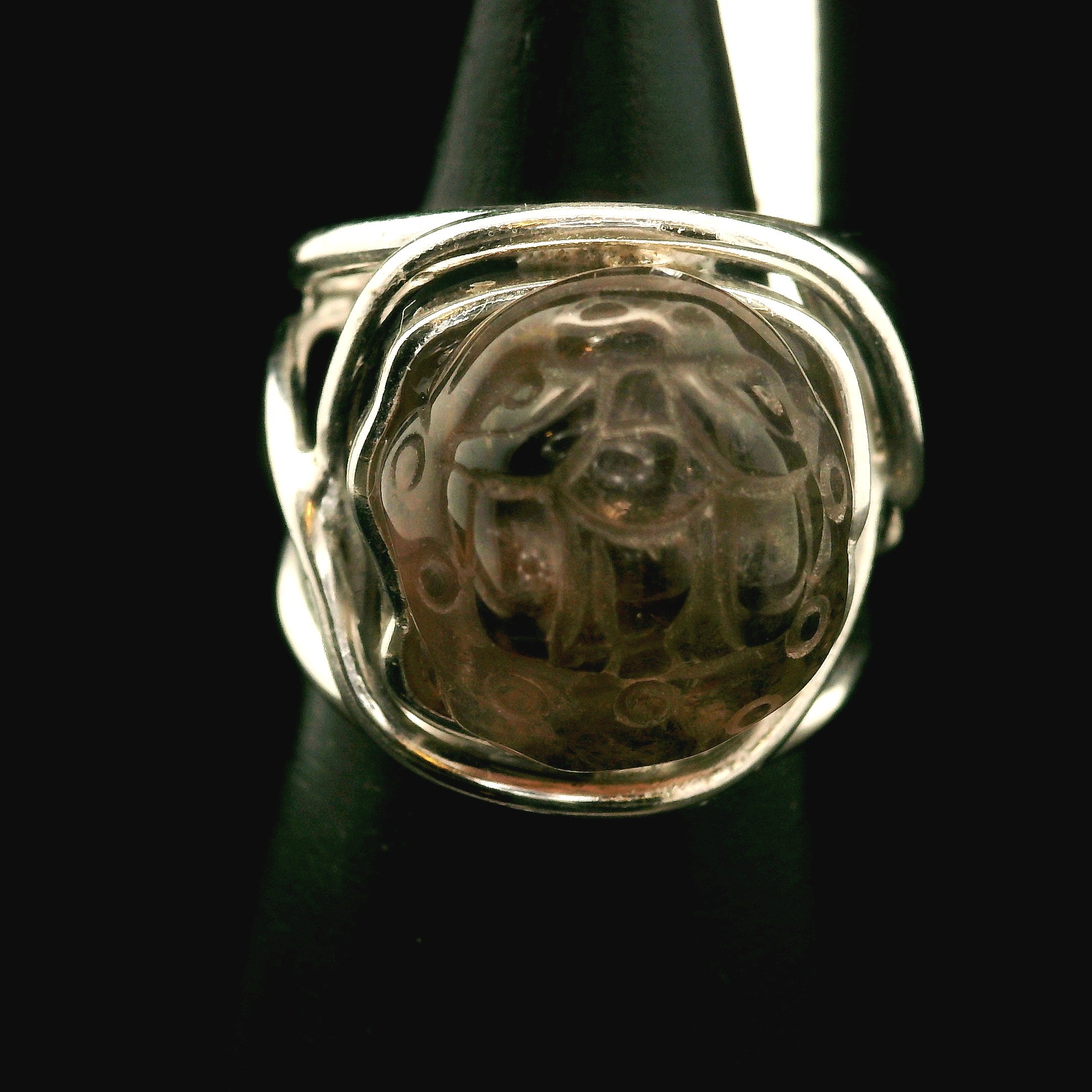Super 7 Money Toad Cuff Ring .925 Silver for Awakening your Gifts and Creating your Dream Life