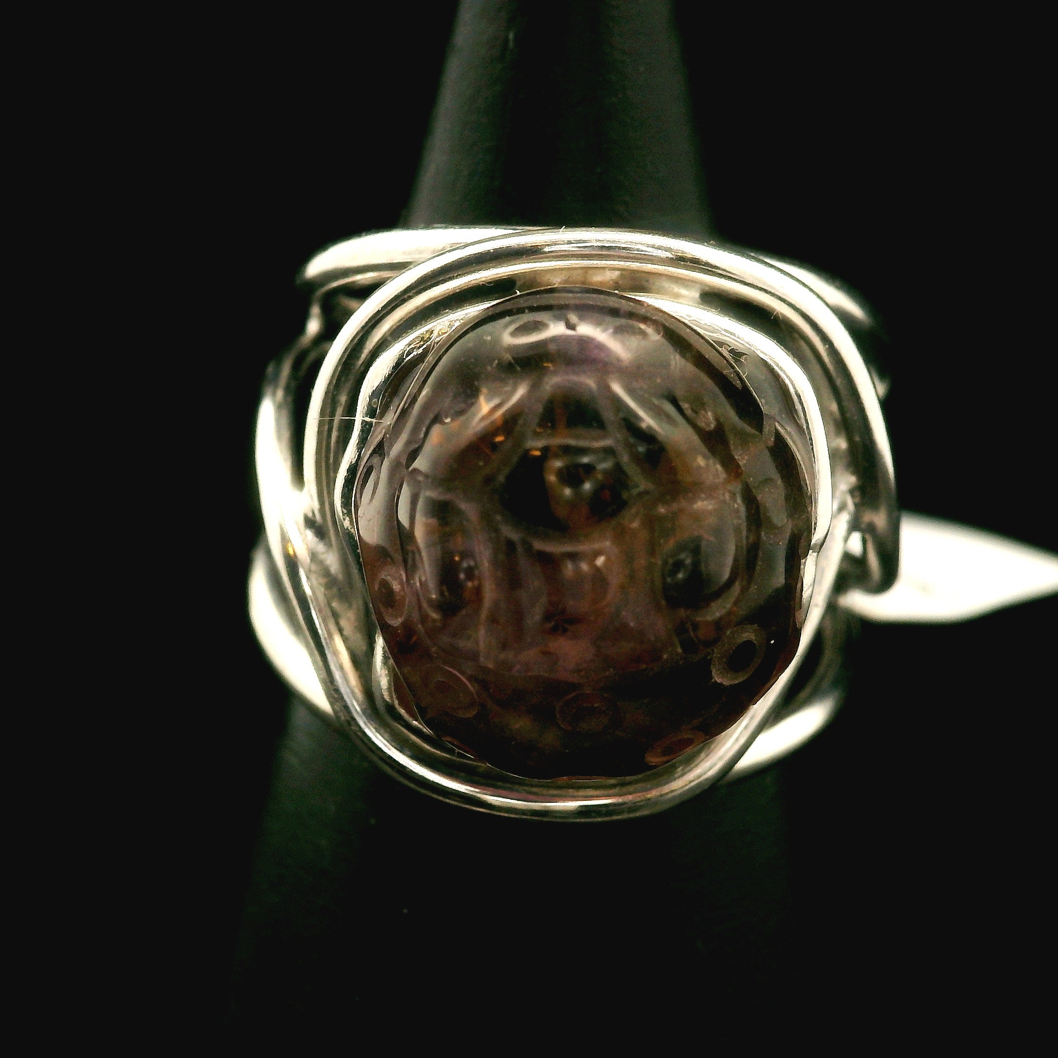 Super 7 Money Toad Cuff Ring .925 Silver for Awakening your Gifts and Creating your Dream Life