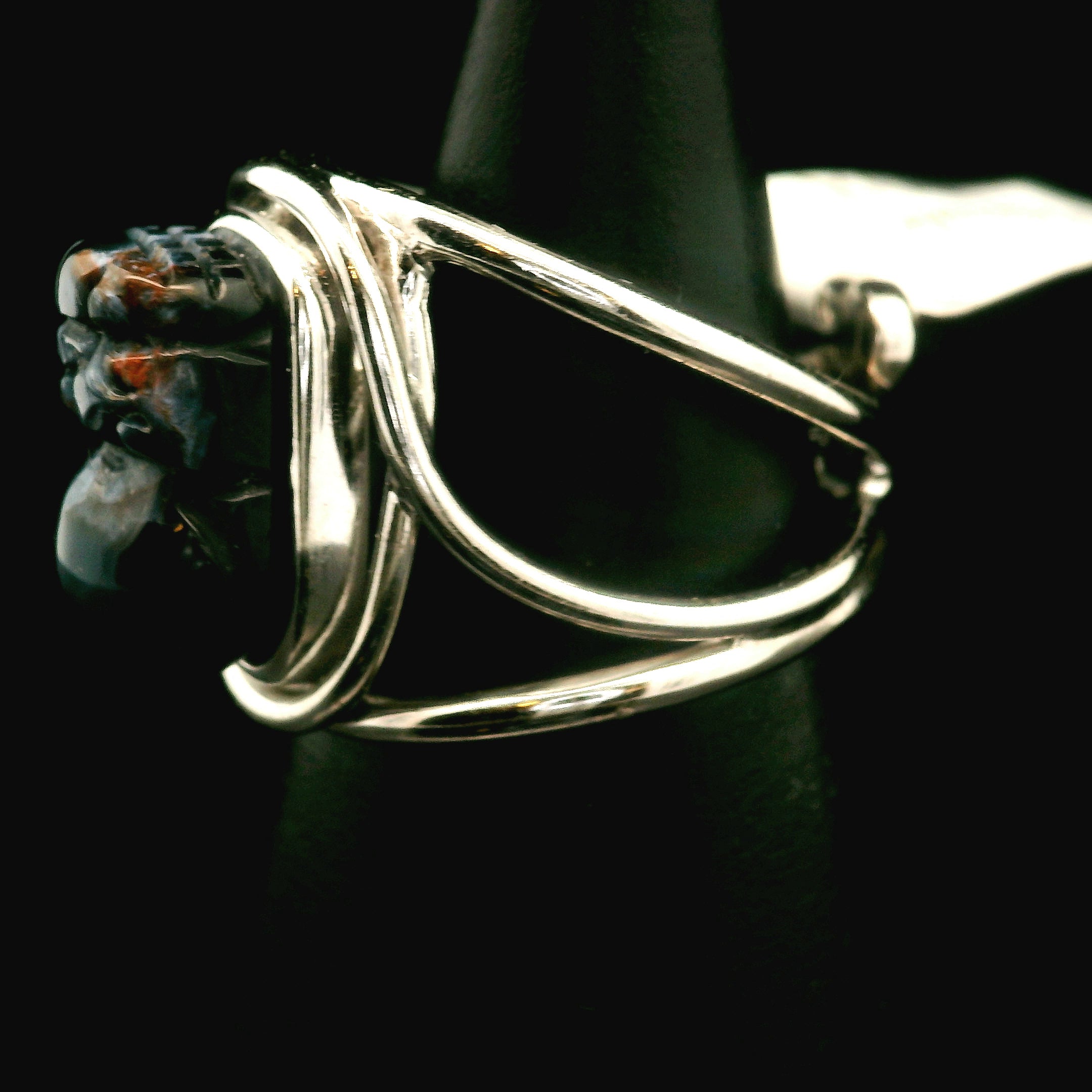 Pietersite Pixiu Cuff Ring .925 Silver for Intuition, Transformation and Willpower