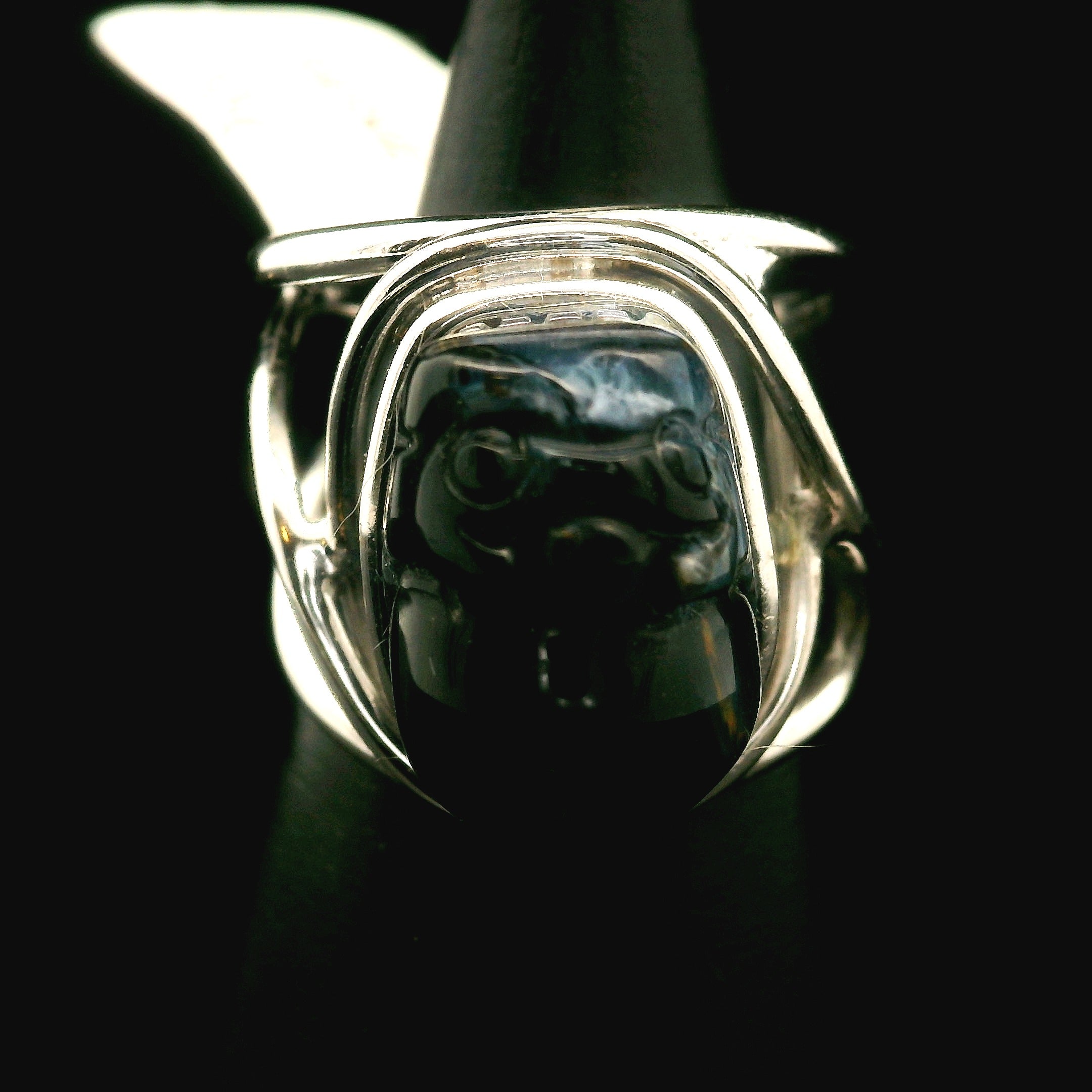 Pietersite Pixiu Cuff Ring .925 Silver for Intuition, Transformation and Willpower