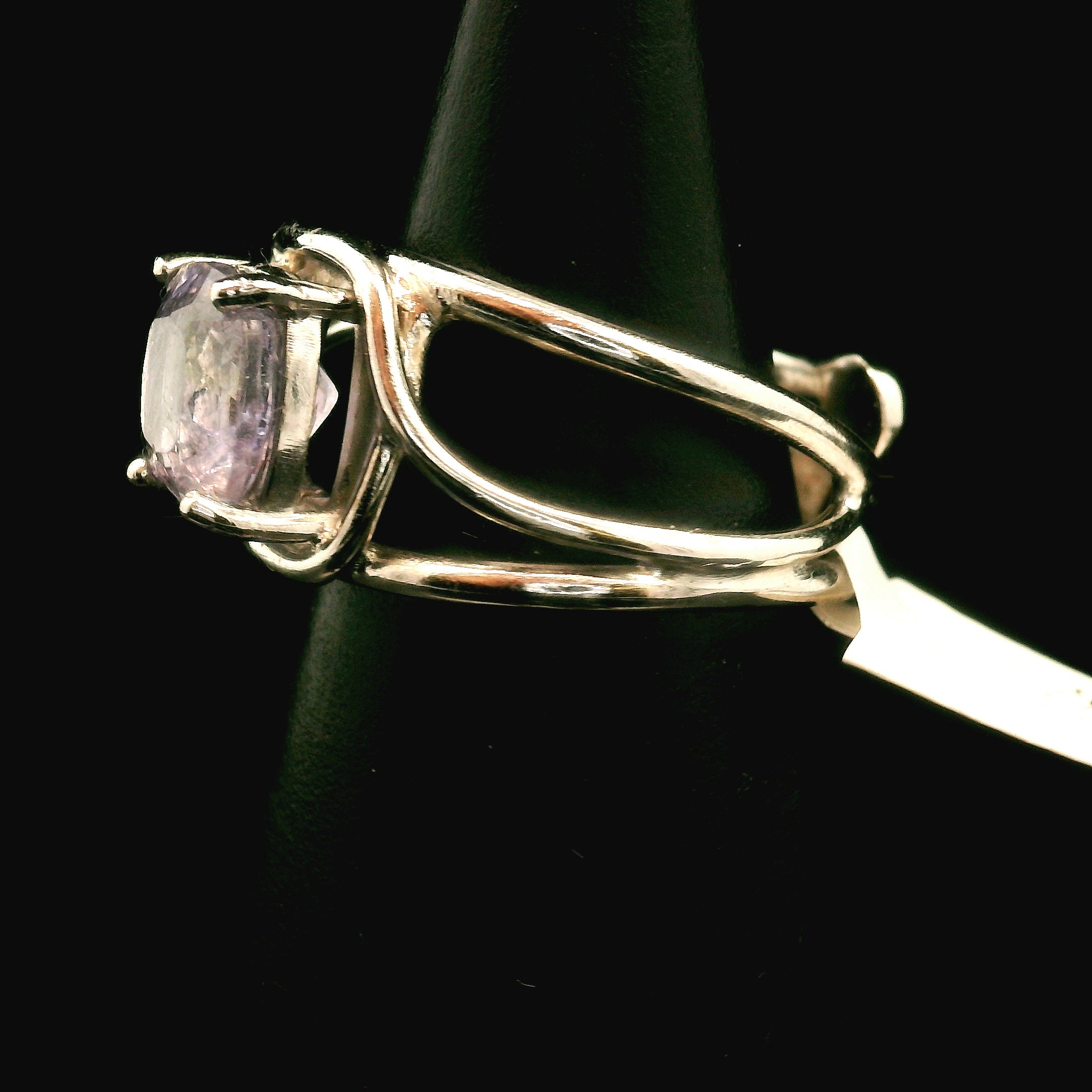 Purple Apatite Cuff Ring .925 Silver for Connection with Angels, Ancestors and Spirit Guides