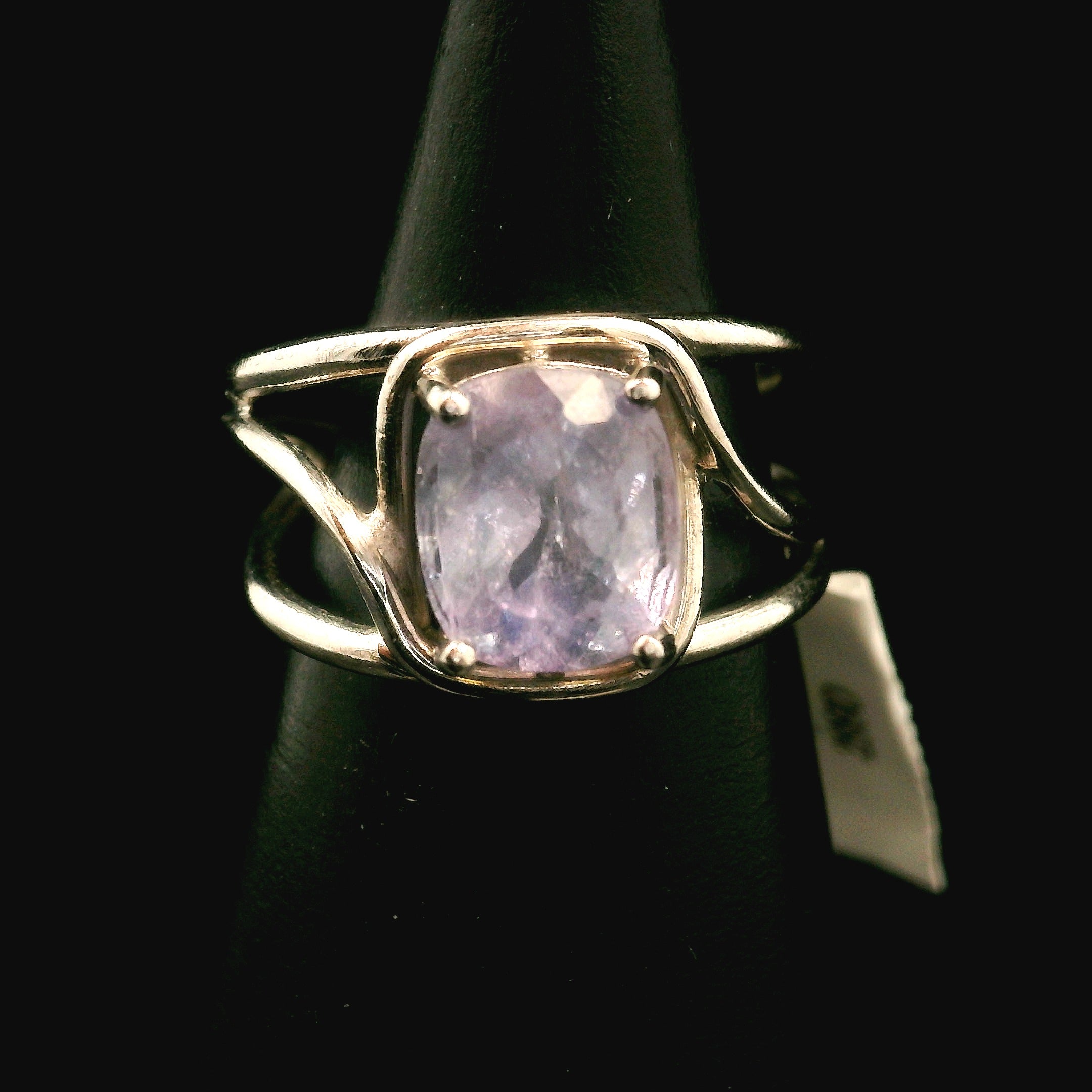 Purple Apatite Cuff Ring .925 Silver for Connection with Angels, Ancestors and Spirit Guides