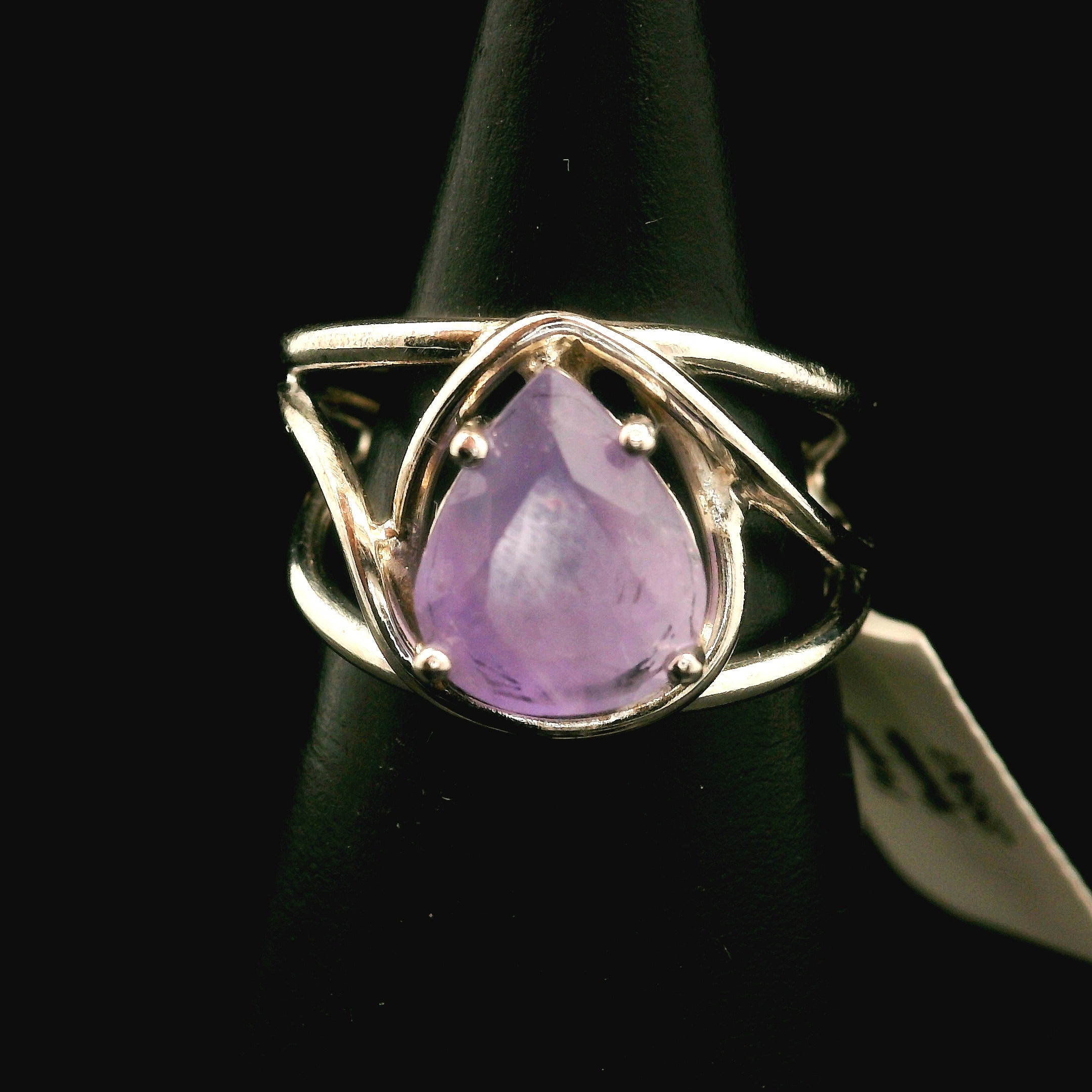 Purple Apatite Cuff Ring .925 Silver for Connection with Angels, Ancestors and Spirit Guides