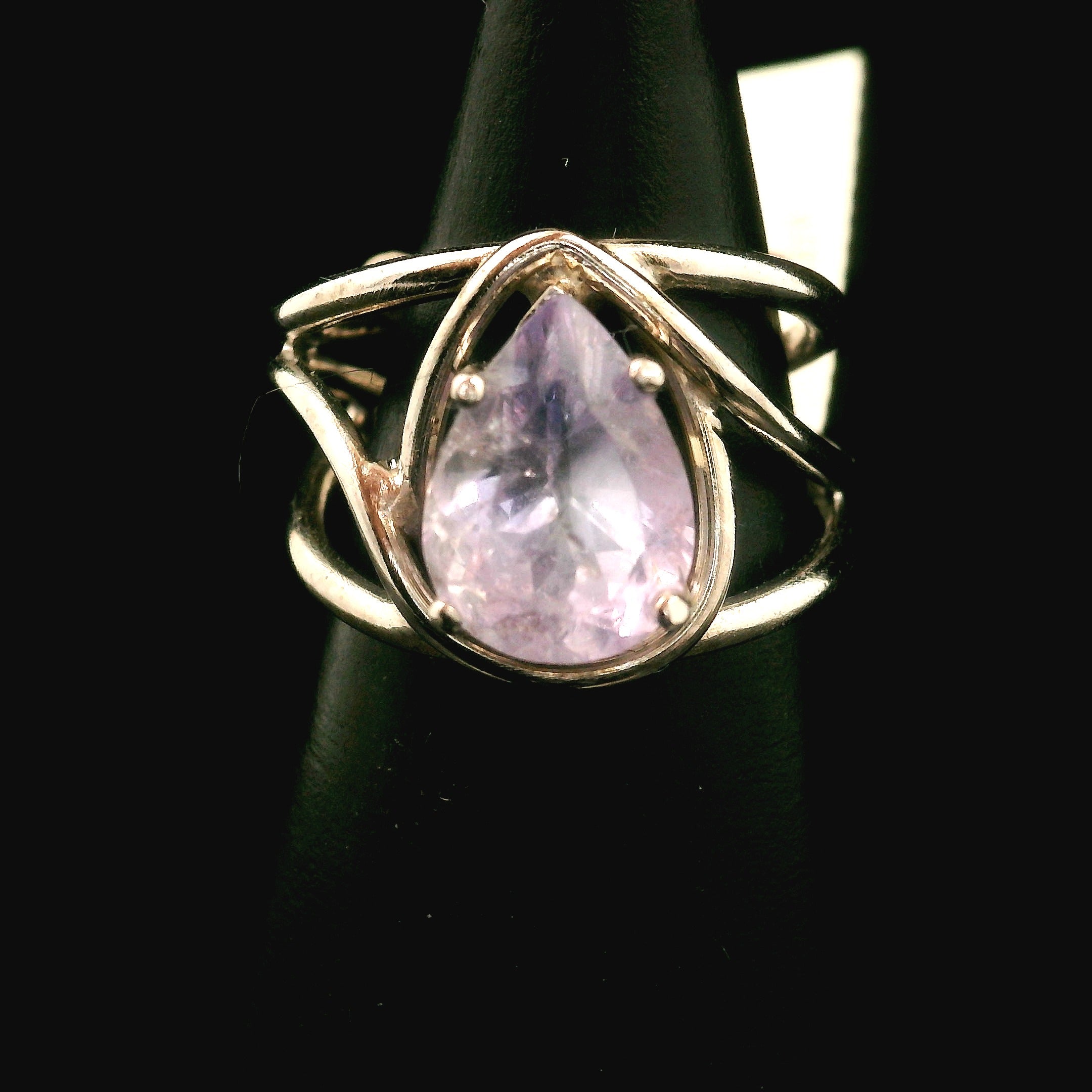Purple Apatite Cuff Ring .925 Silver for Connection with Angels, Ancestors and Spirit Guides
