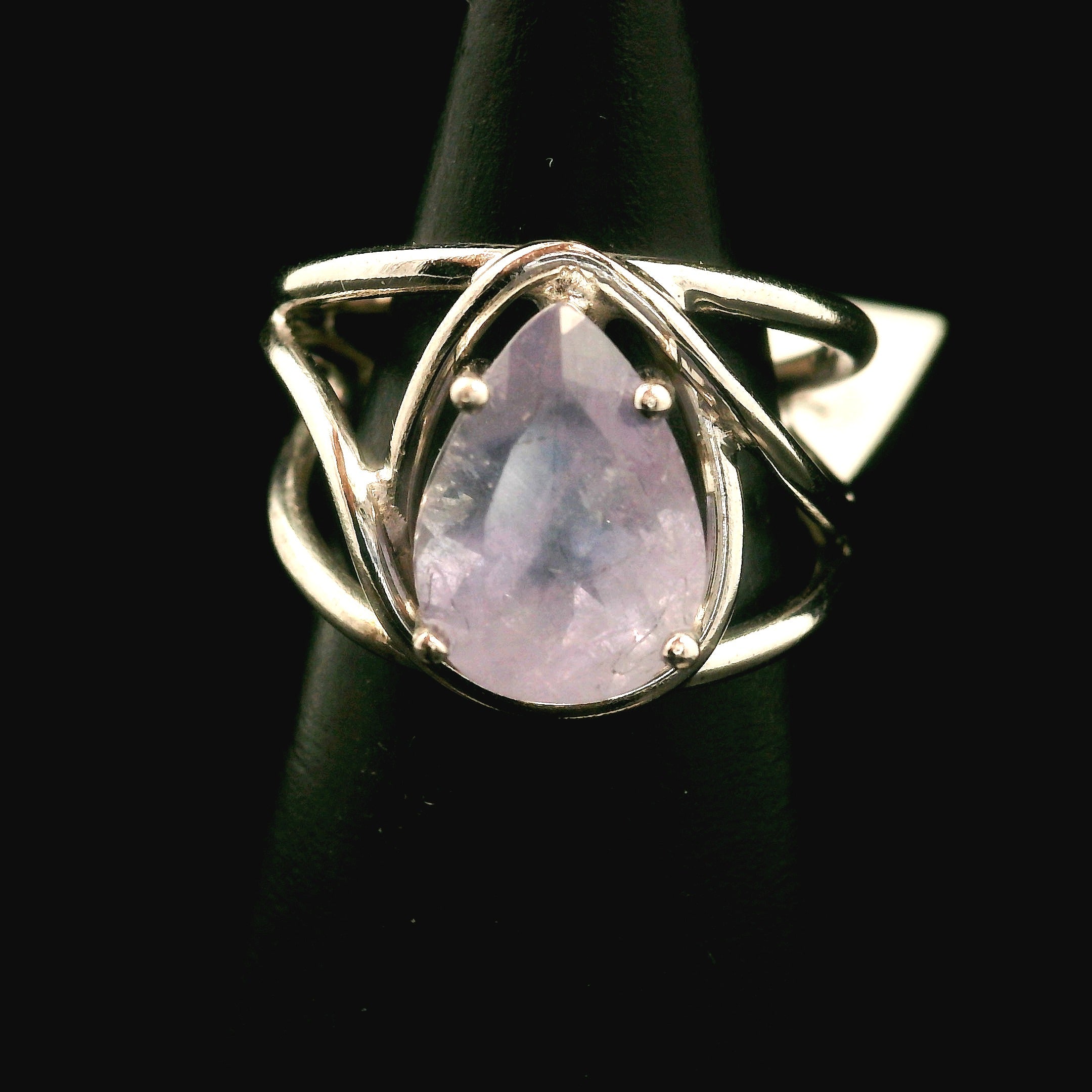 Purple Apatite Cuff Ring .925 Silver for Connection with Angels, Ancestors and Spirit Guides