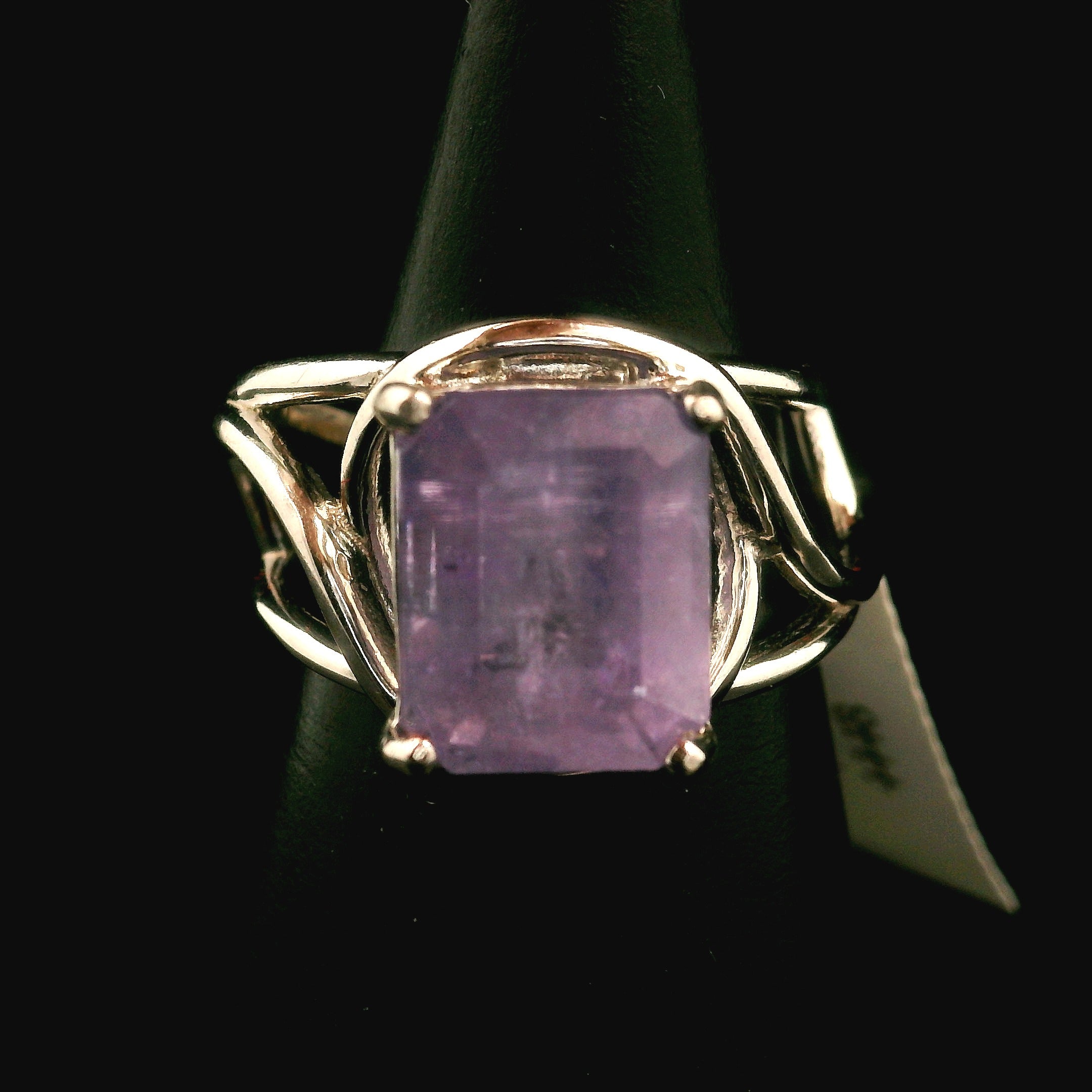 Purple Apatite Cuff Ring .925 Silver for Connection with Angels, Ancestors and Spirit Guides