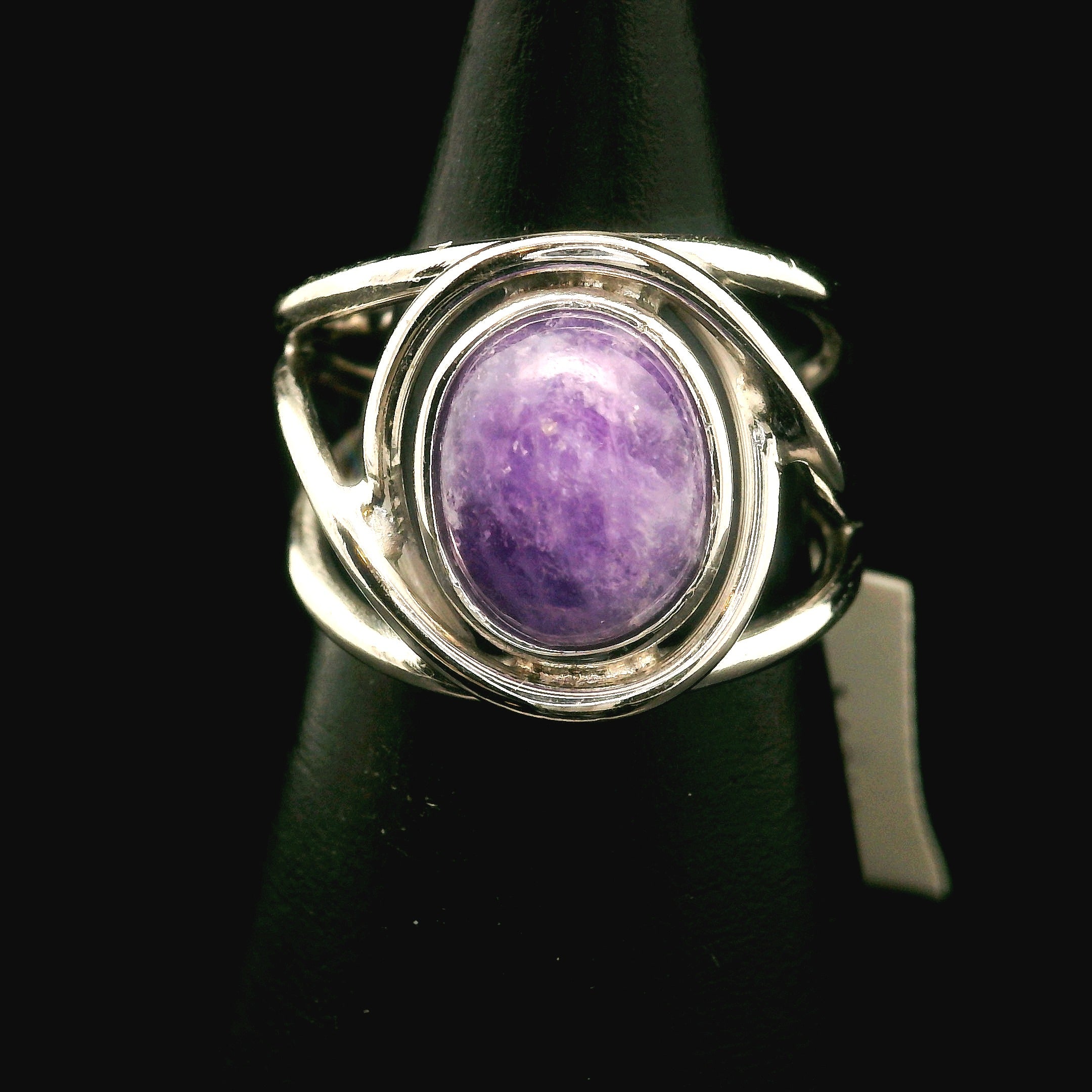 Hackmanite Cuff Ring .925 Silver for Spiritual Awakening