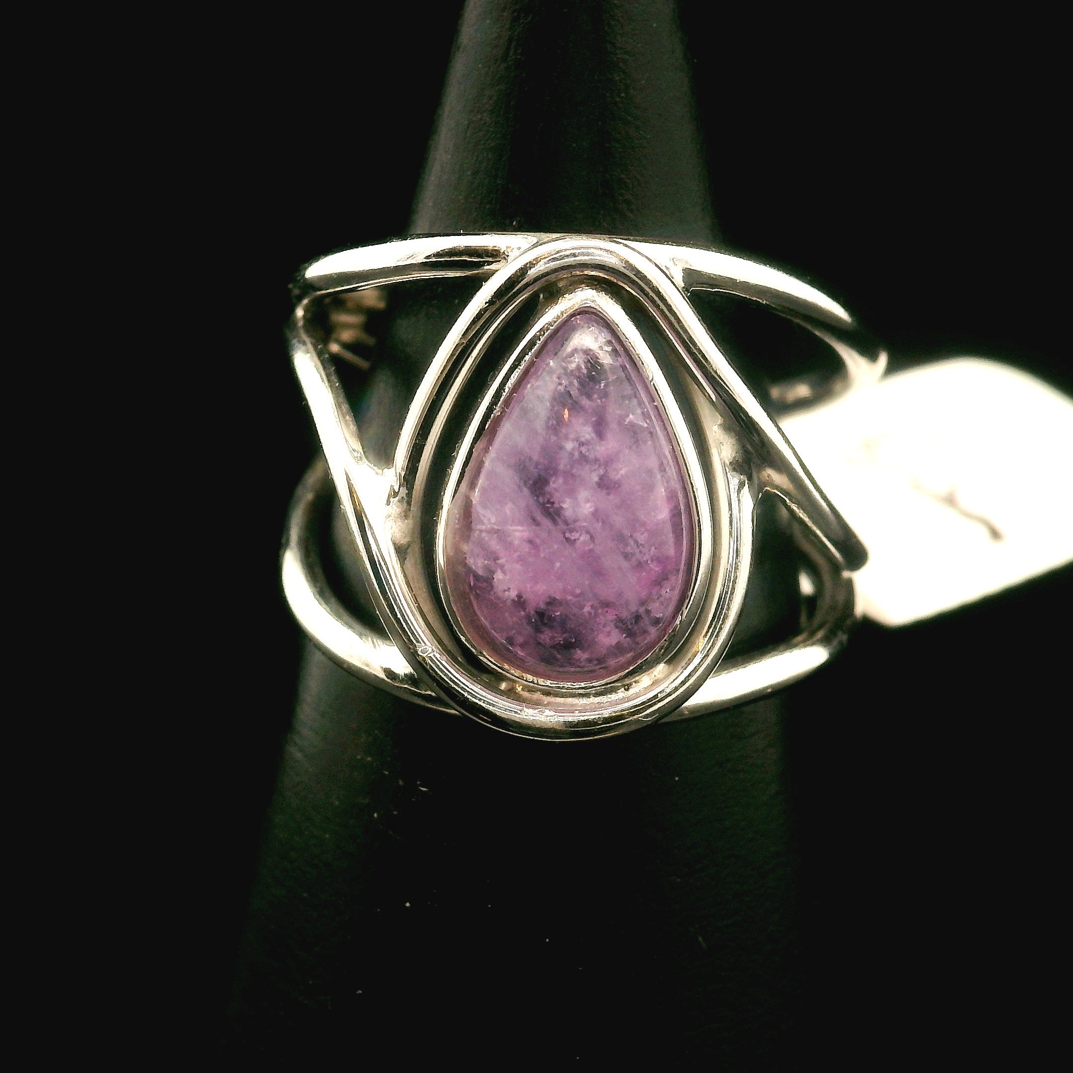 Hackmanite Cuff Ring .925 Silver for Spiritual Awakening