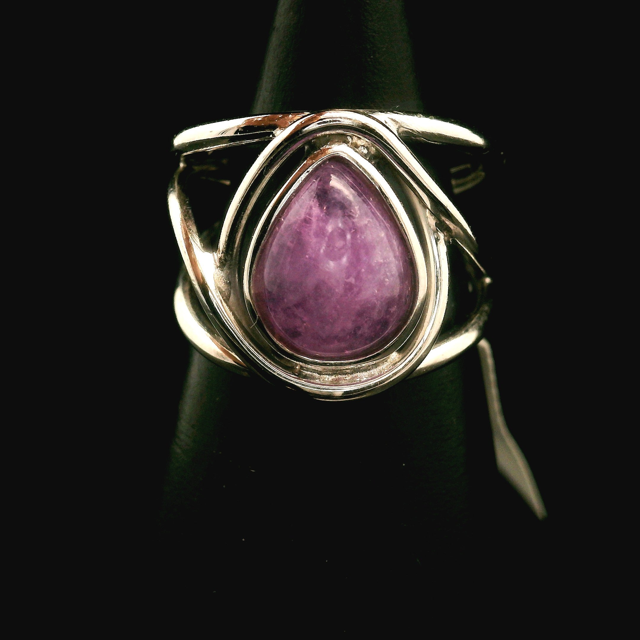 Hackmanite Cuff Ring .925 Silver for Spiritual Awakening