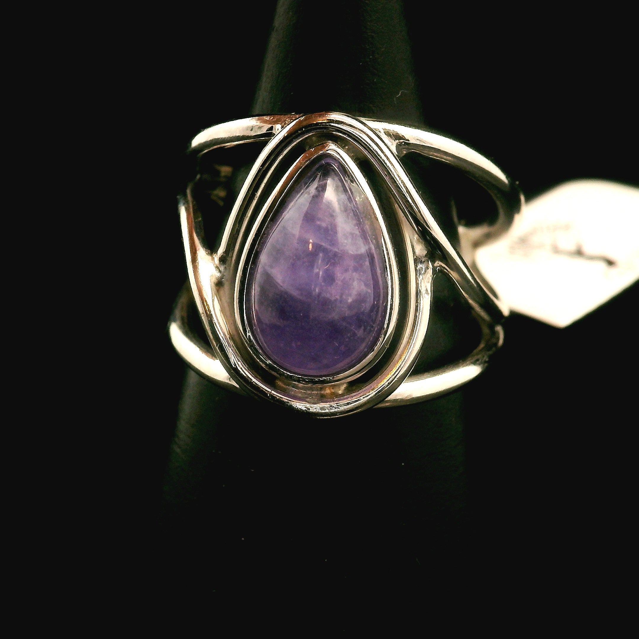 Hackmanite Cuff Ring .925 Silver for Spiritual Awakening