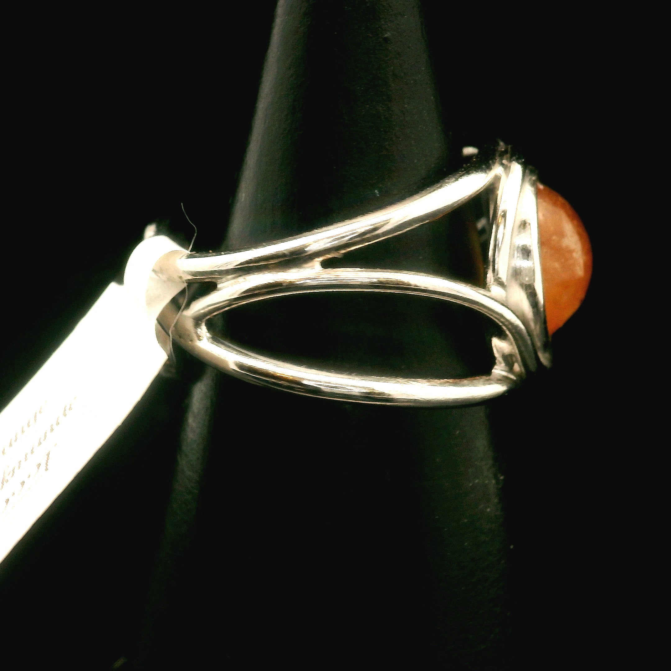 Orange Hackmanite Cuff Ring .925 Silver for Spiritual Awakening