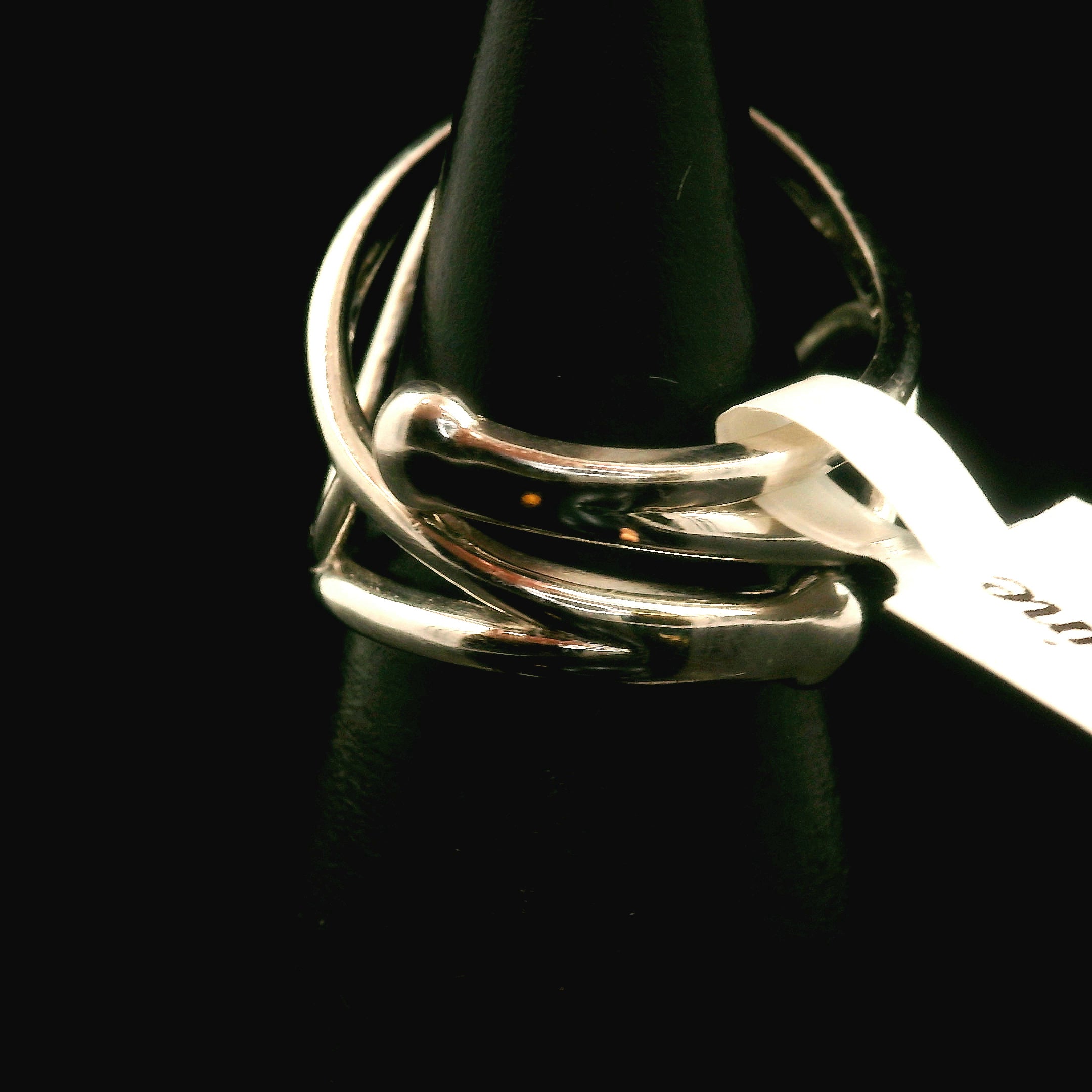Aquamarine .925 Silver Adjustable Wand Cuff Ring for Calm Communication