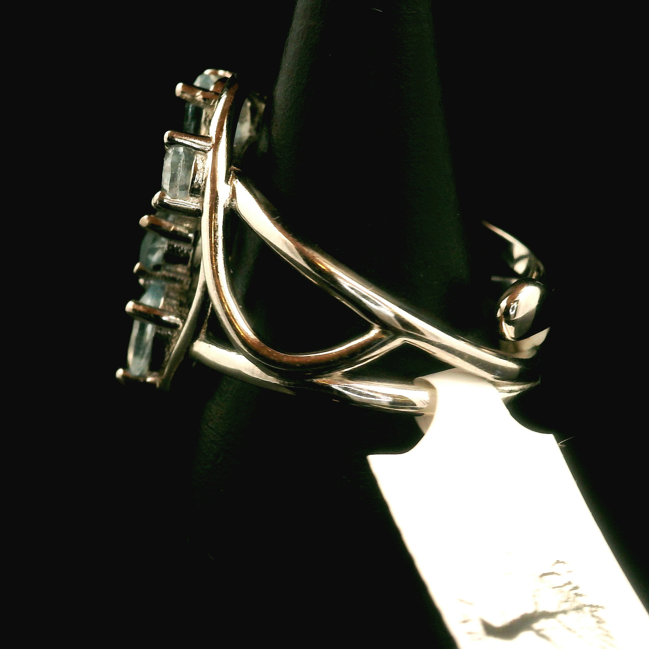 Aquamarine .925 Silver Adjustable Constellation Cuff Ring for Calm Communication (Copy)