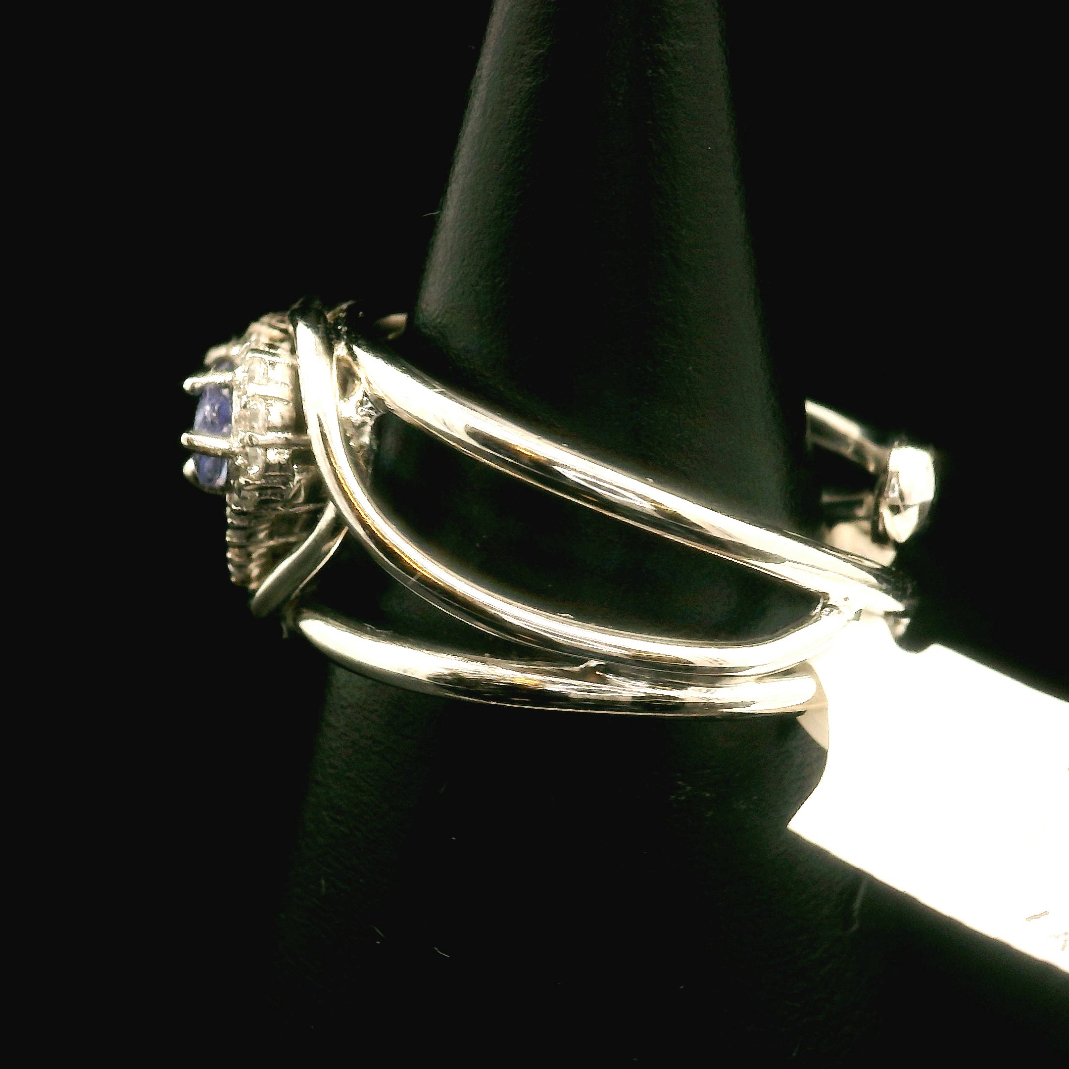 Tanzanite Heart Cuff Ring .925 Silver for Elevating your Consciousness