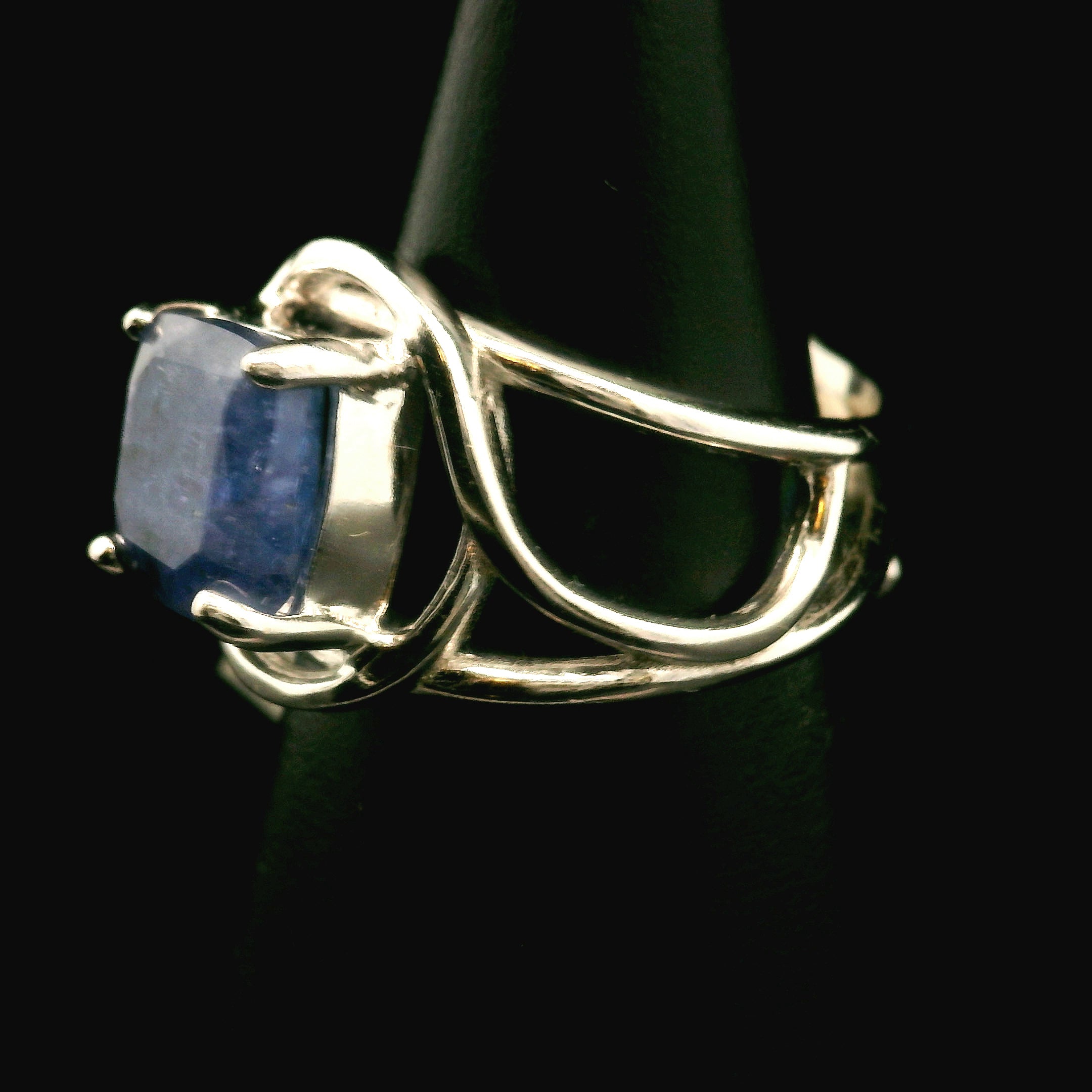 Tanzanite Faceted Cuff Ring .925 Silver for Elevating your Consciousness