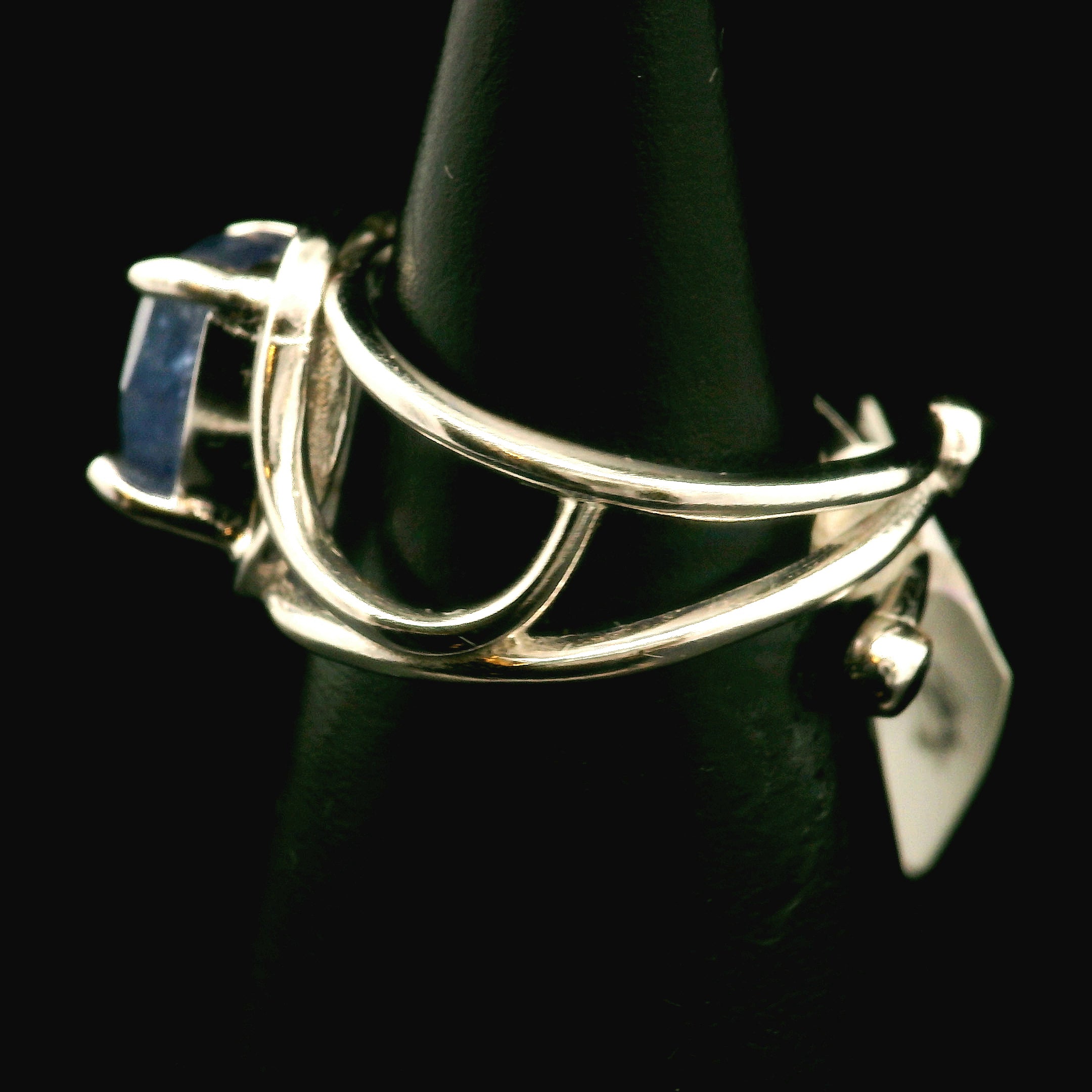 Tanzanite Faceted Cuff Ring .925 Silver for Elevating your Consciousness