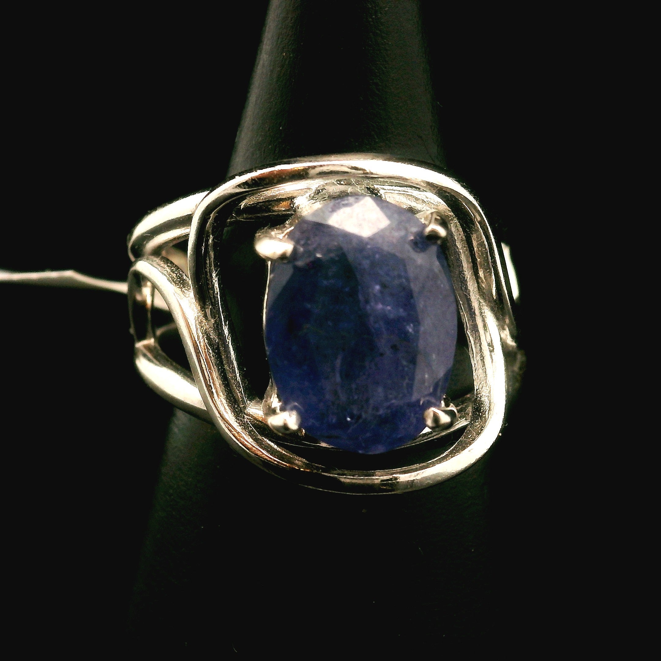 Tanzanite Faceted Cuff Ring .925 Silver for Elevating your Consciousness
