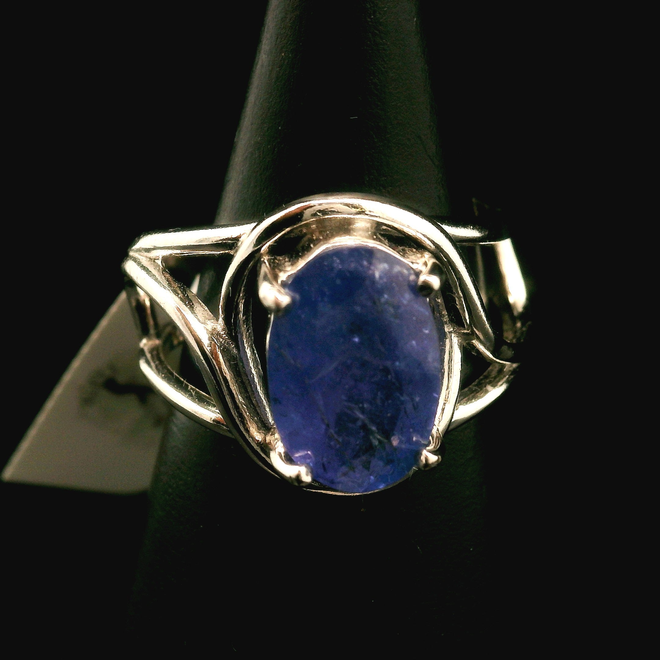 Tanzanite Faceted Cuff Ring .925 Silver for Elevating your Consciousness