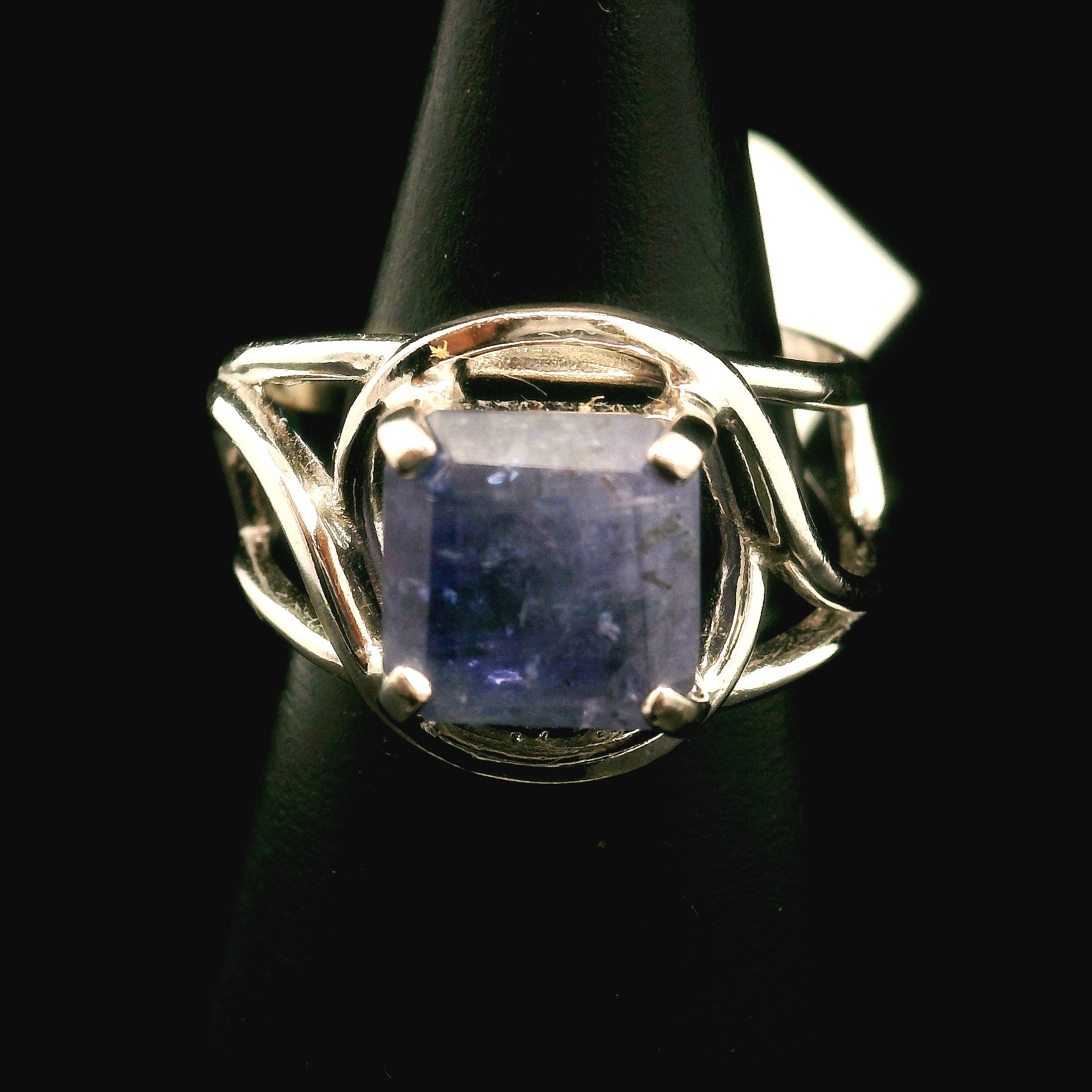 Tanzanite Faceted Cuff Ring .925 Silver for Elevating your Consciousness
