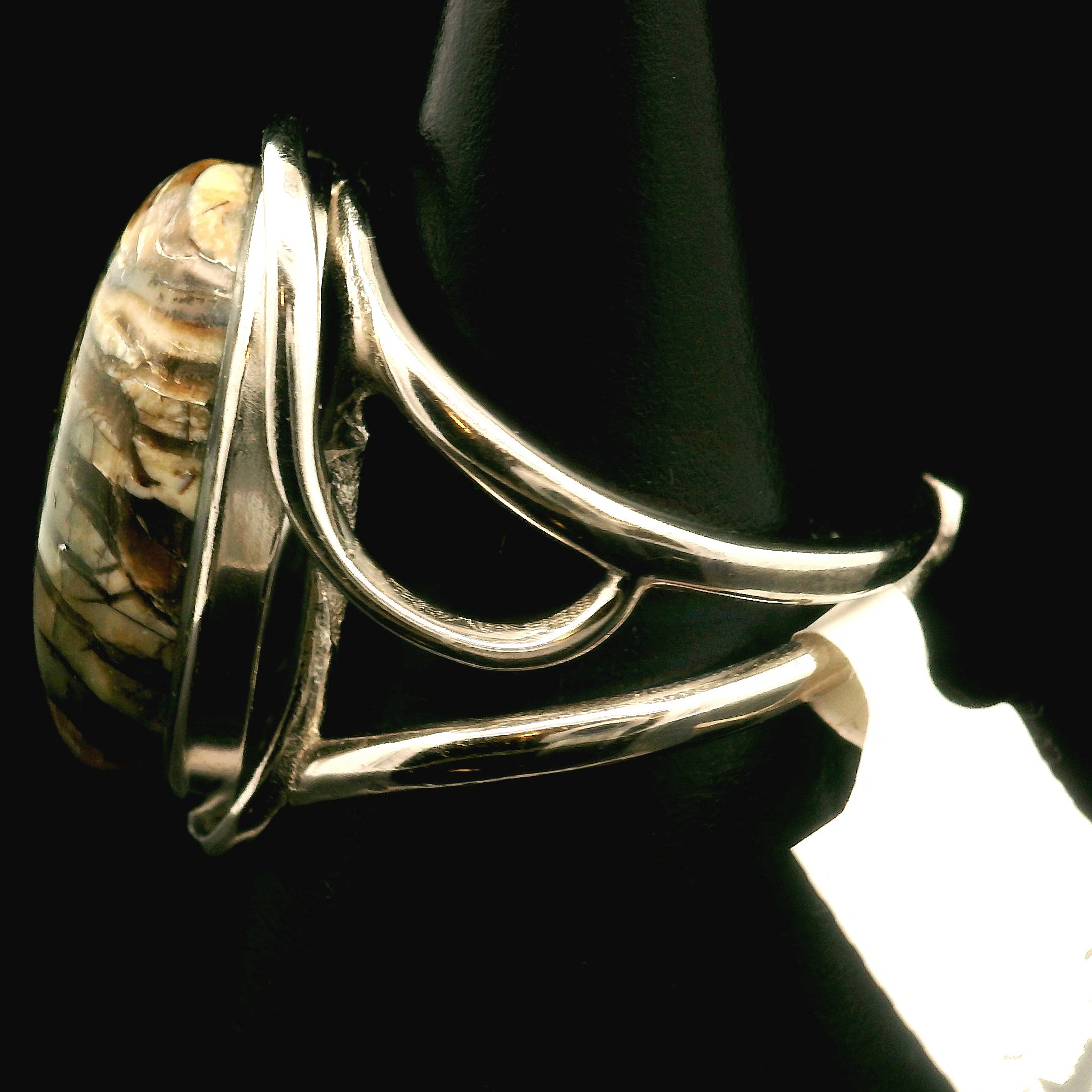Arizona Pietersite Cuff Ring .925 Silver for Intuition, Transformation and Willpower