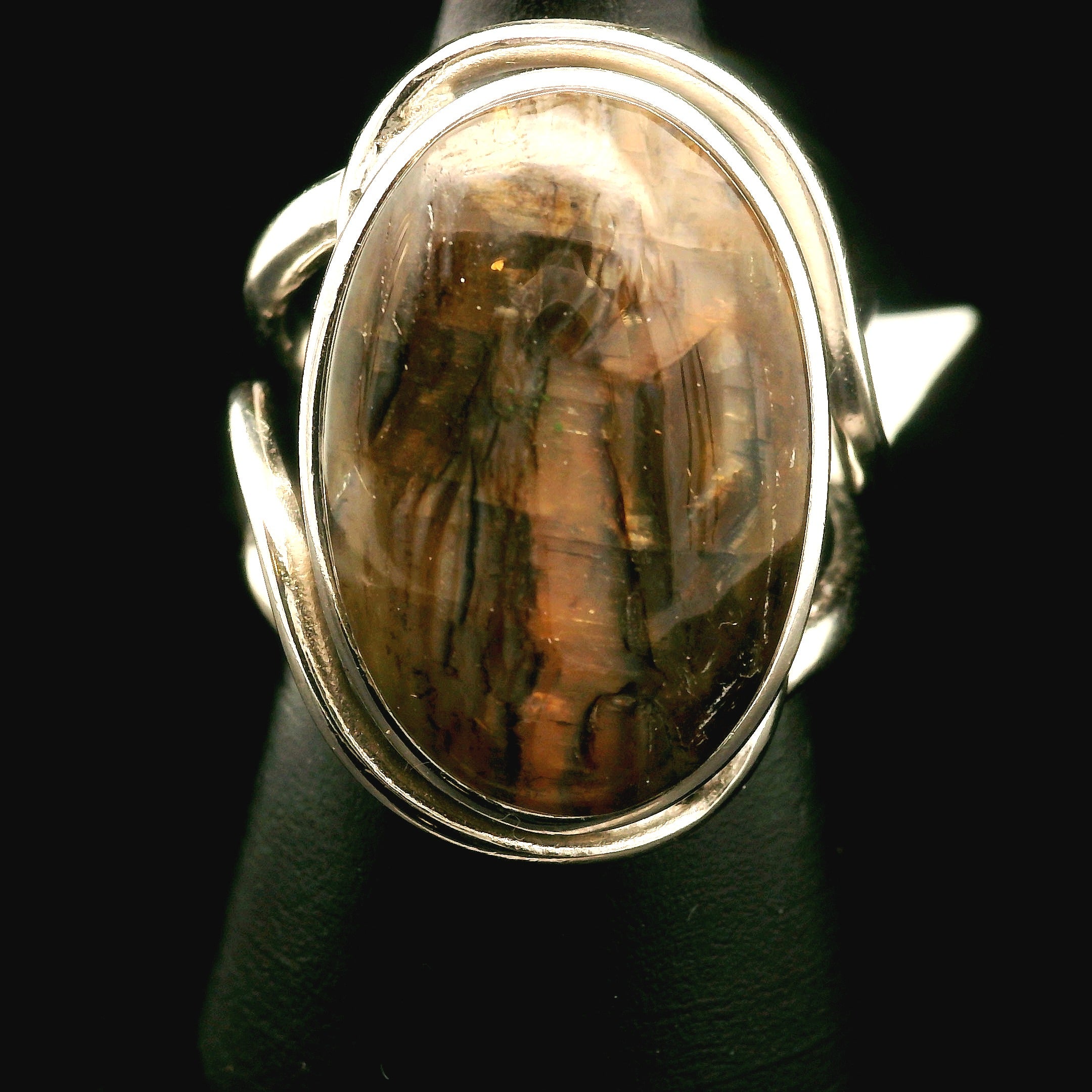 Arizona Pietersite Cuff Ring .925 Silver for Intuition, Transformation and Willpower