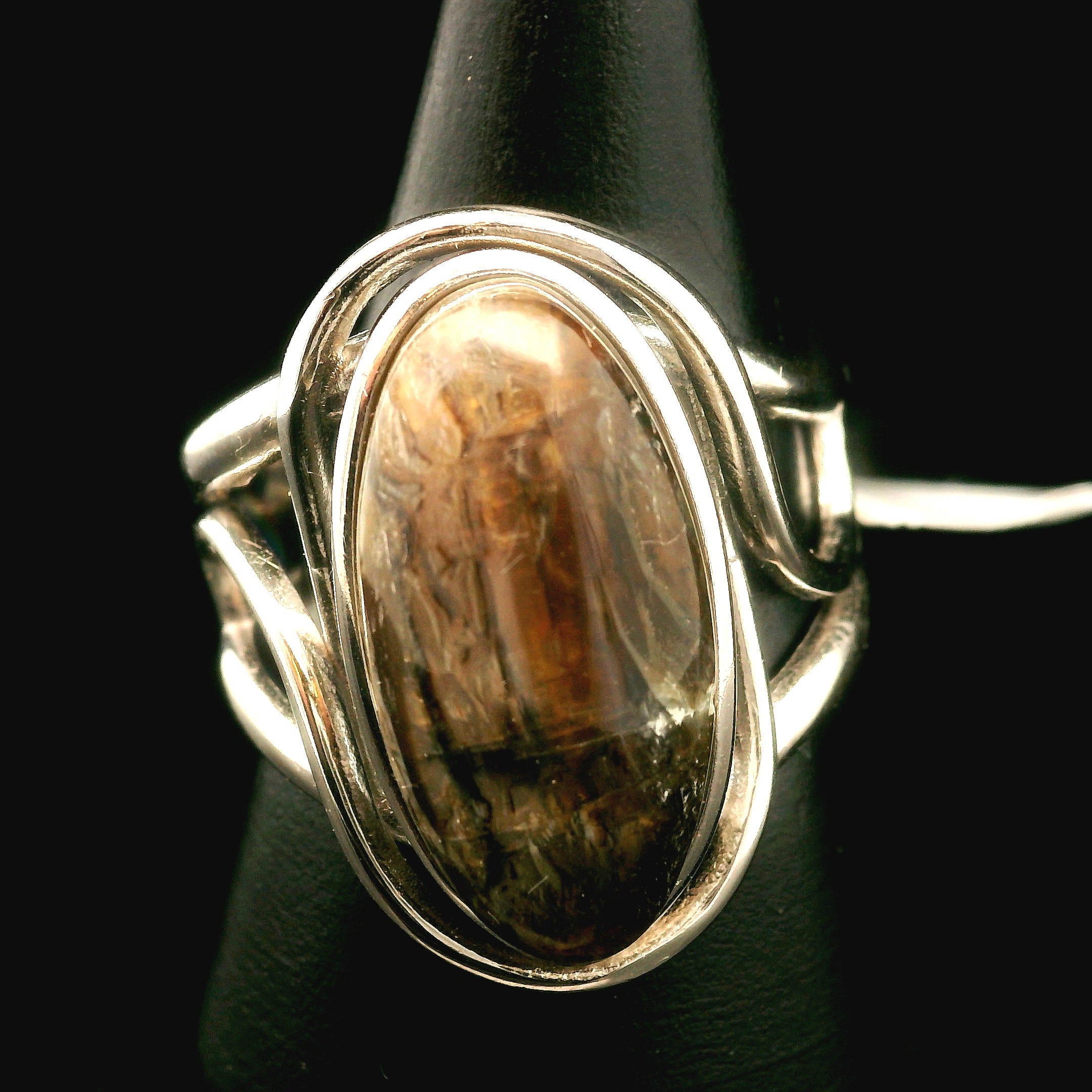 Arizona Pietersite Cuff Ring .925 Silver for Intuition, Transformation and Willpower