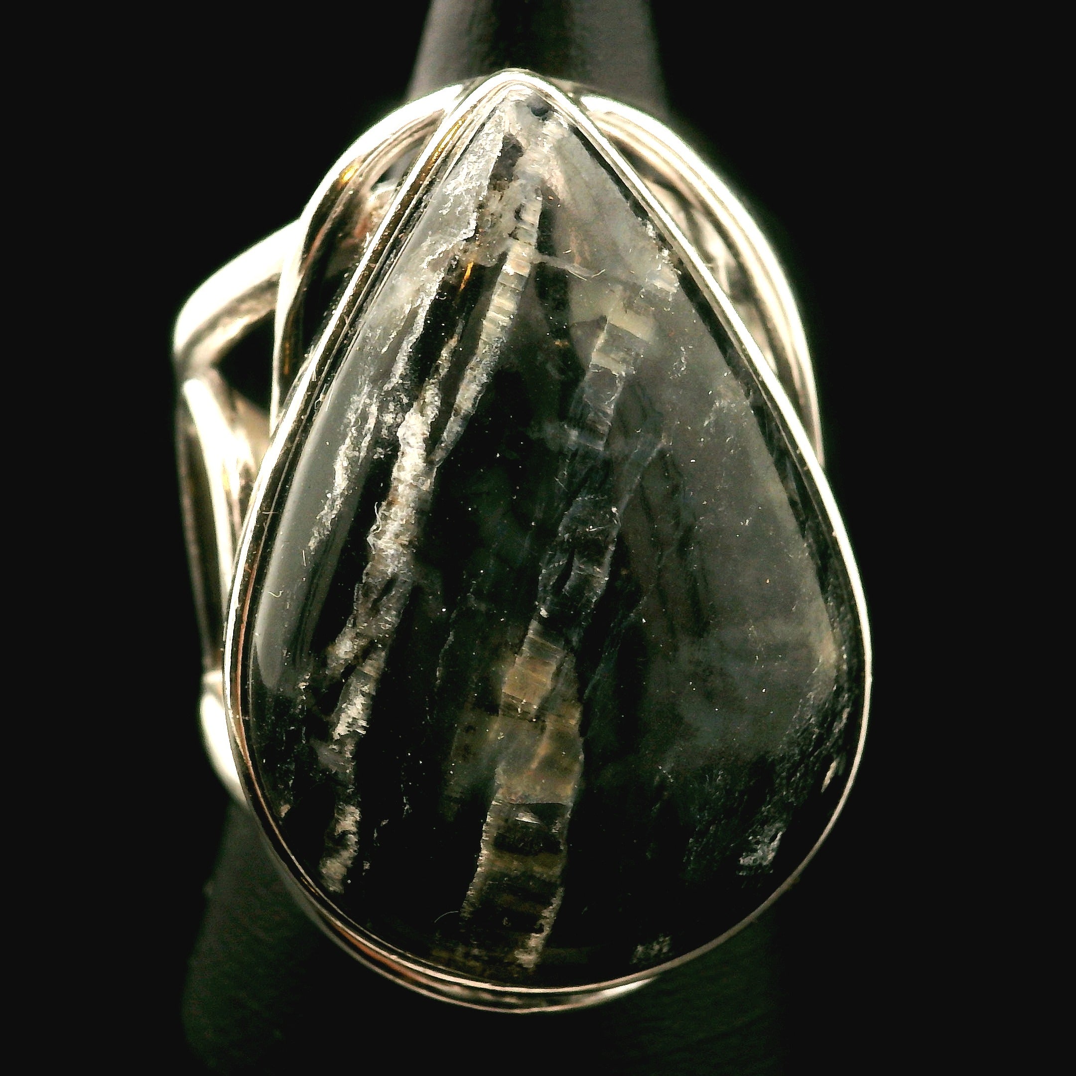 Arizona Pietersite Cuff Ring .925 Silver for Intuition, Transformation and Willpower