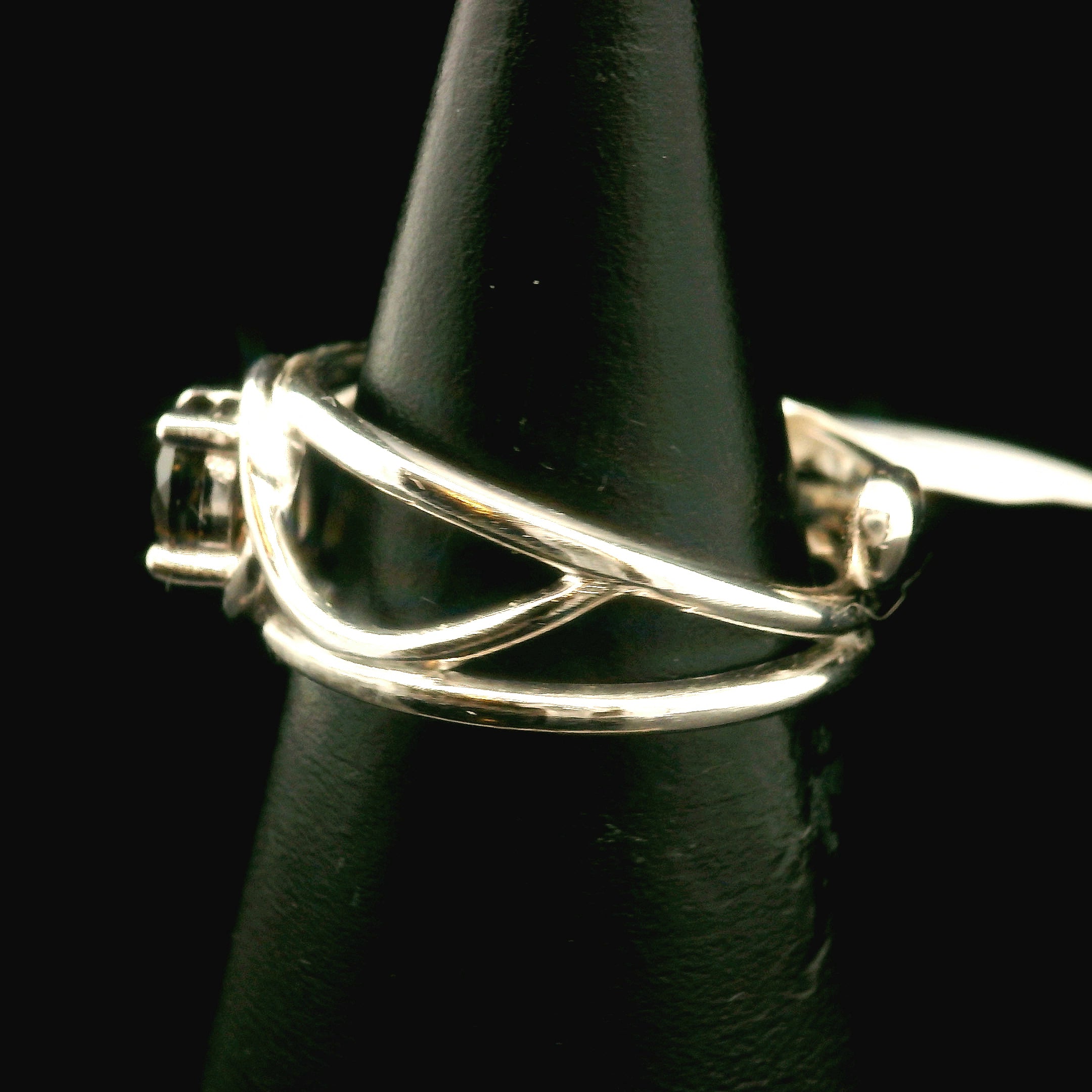 Smoky Quartz Midi Adjustable Finger Cuff Ring .925 Silver for Energy Cleansing, Manifestation and Protection