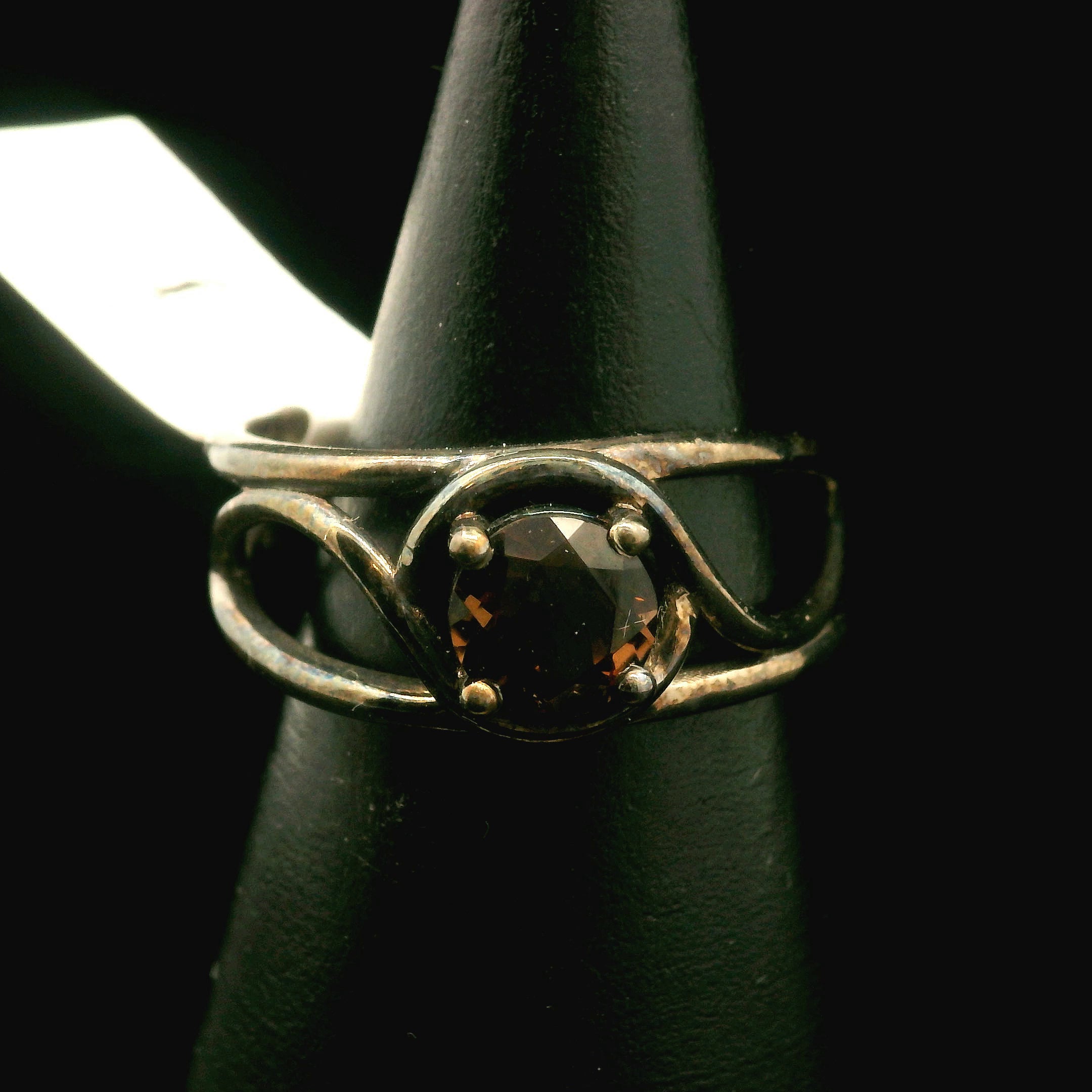 Smoky Quartz Midi Adjustable Finger Cuff Ring .925 Silver for Energy Cleansing, Manifestation and Protection