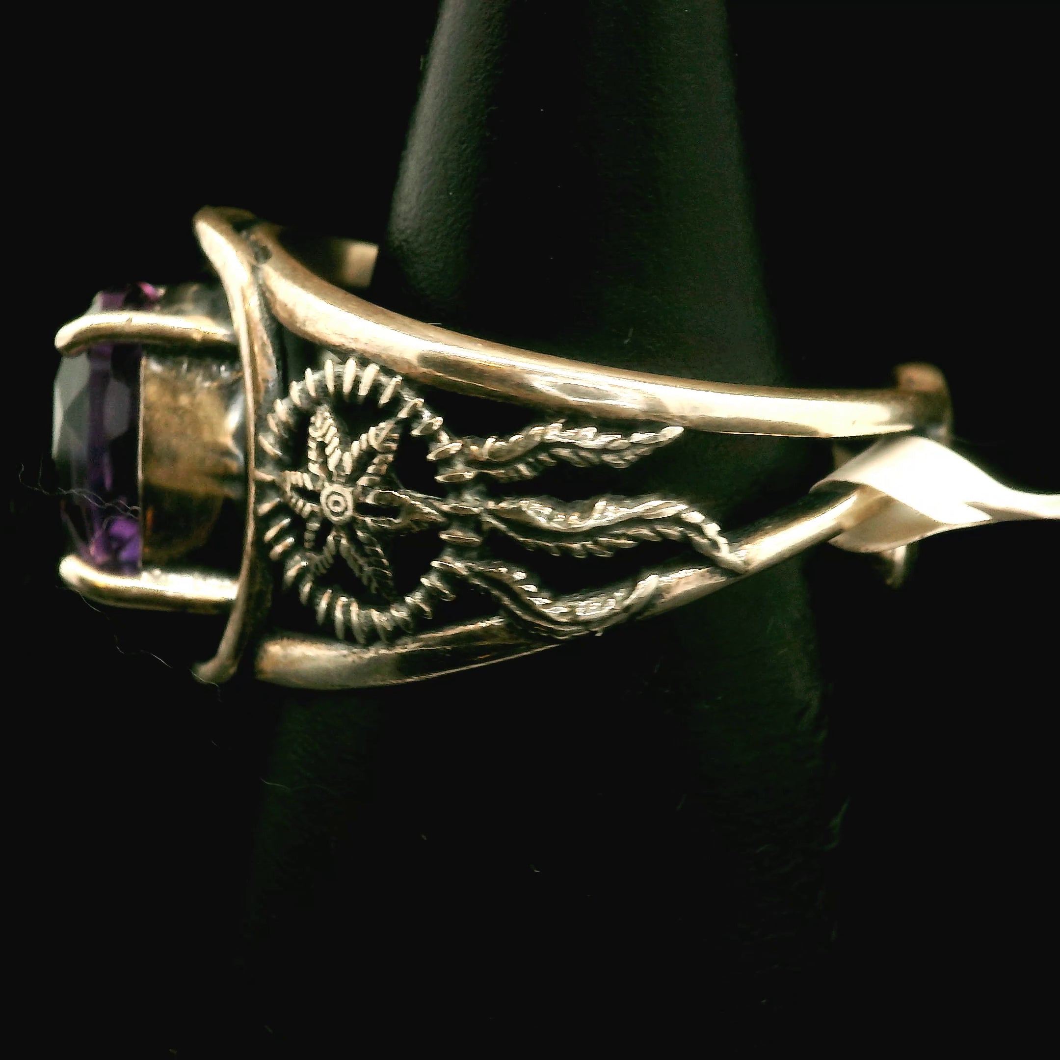 Dream Catcher Cuff Ring 925 Silver for Courage, Rebirth and Transformation
